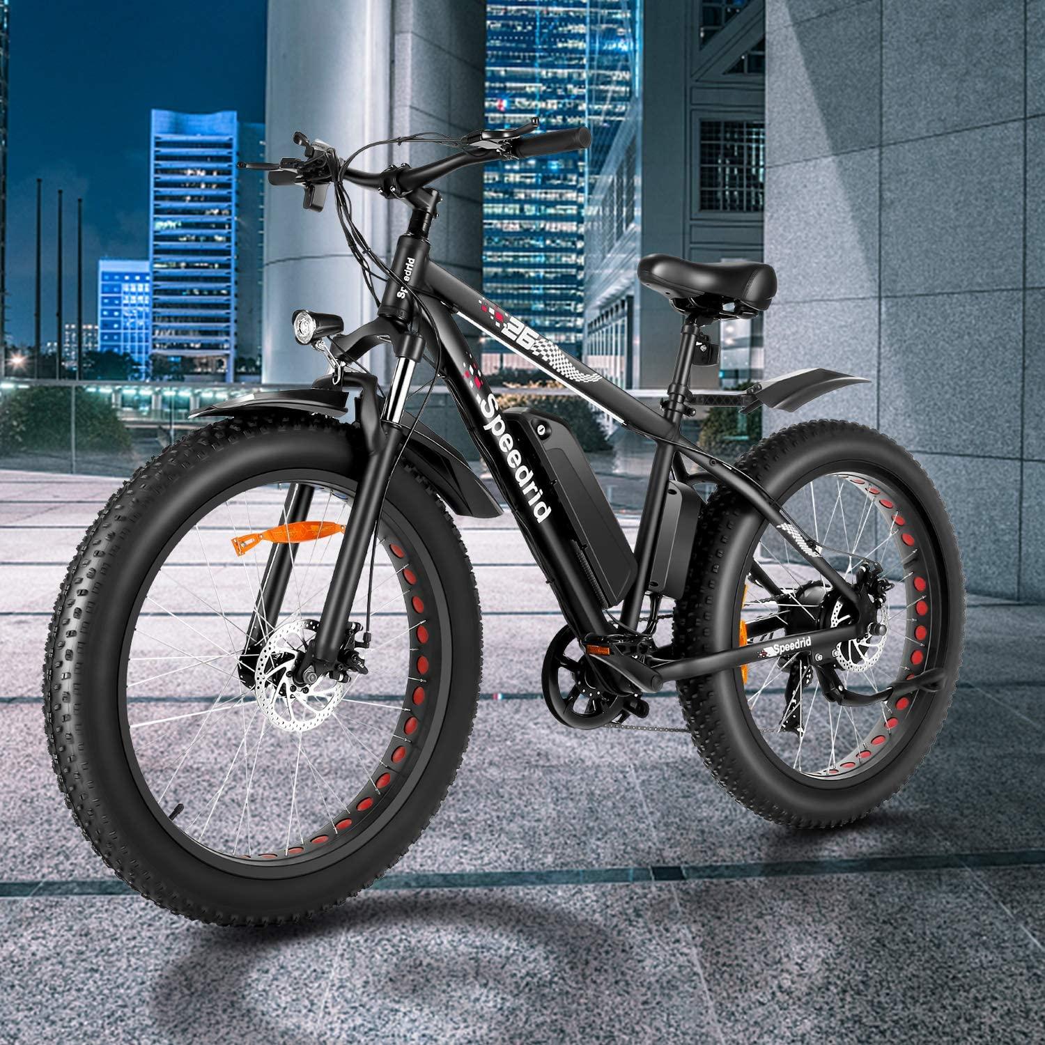 Speedrid Electric Bike 48V 500W Fat Tire Electric Bike Snow Bike 26