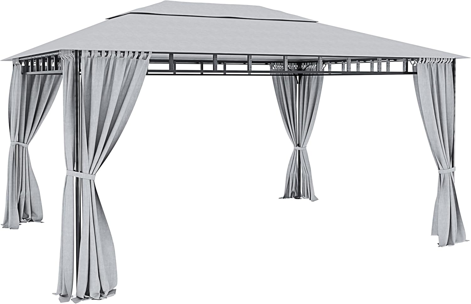 3 x 4 m Garden Gazebo with Folding Side Blinds Sturdy Steel Structure Waterproof Cover 180 g/m2 with 4 Side Panels Outdoor Garden Pool Fairs Shading Privacy (Ecrù)