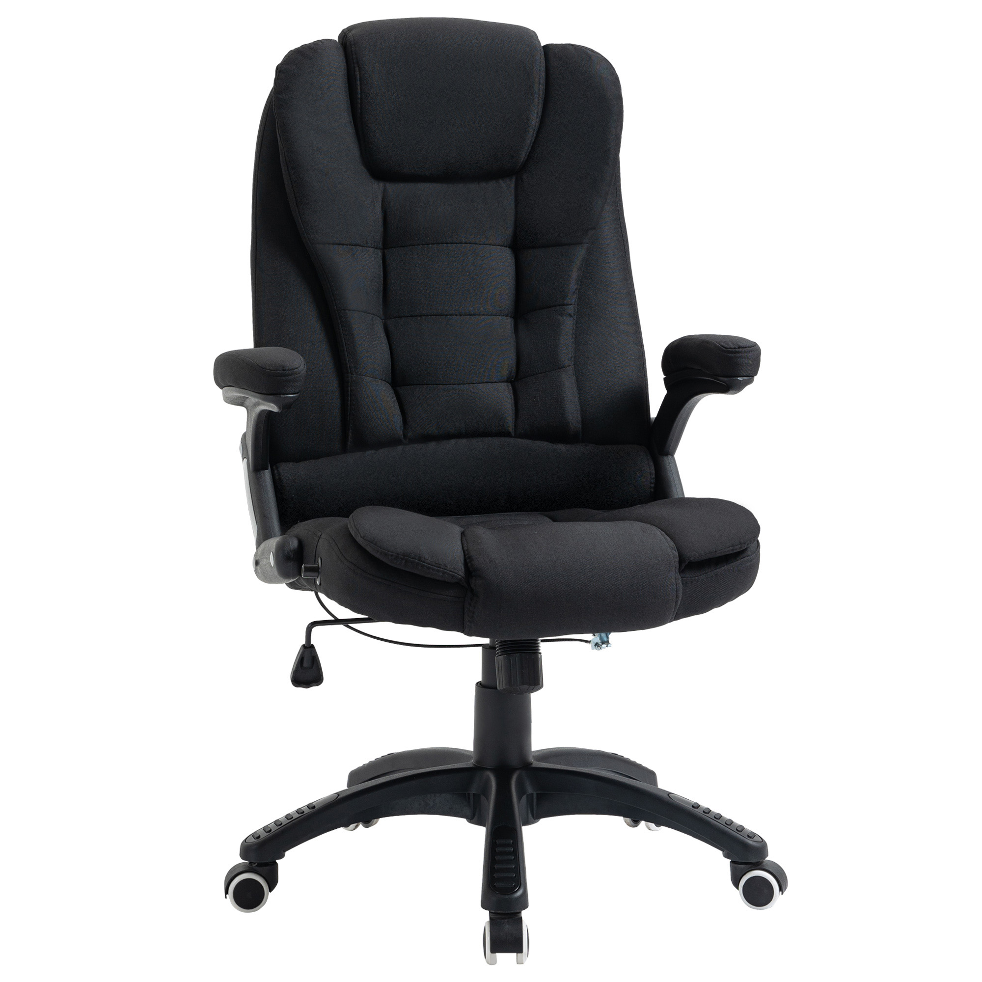 Vinsetto Bürostuhl Computerstuhl entspanntes Hinlegen höhenverstellbarer Schreibtischstuhl  ergonomisch 360° Schaumstoff Kunststoff-Kunststoff leinenartiges Polyester Schwarz 65 x 72 x 100-120 cm