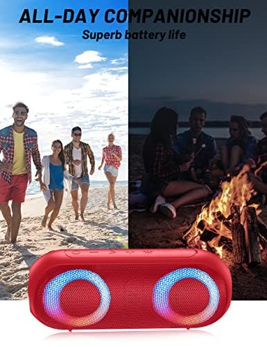NOTABRICK Altoparlante Bluetooth con luci, altoparlanti portatili wireless Bluetooth 5.0, 30 W, suono stereo forte, impermeabile IPX7, lunga durata, portata Bluetooth 30,5 m : Amazon.it