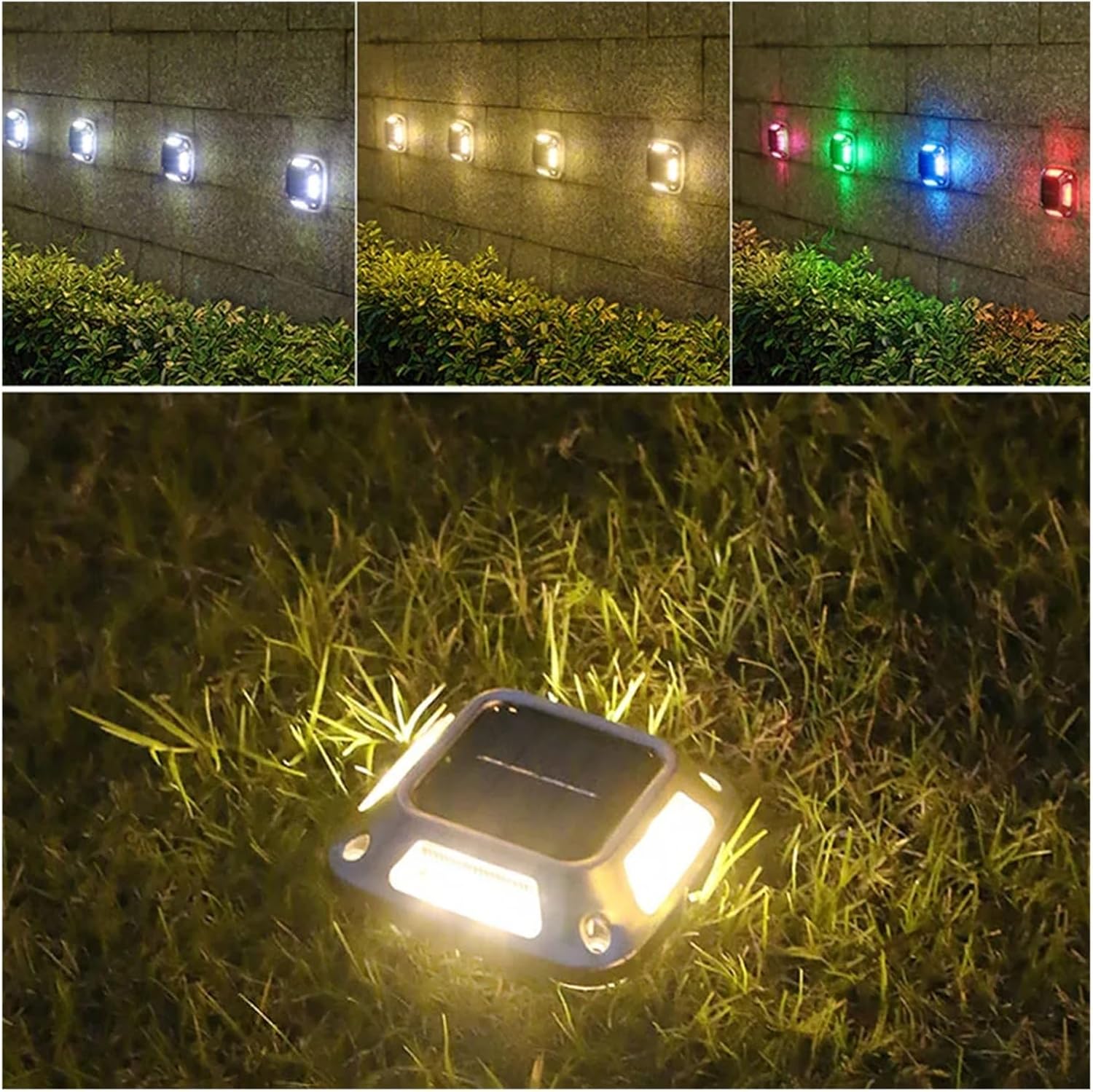 So-Straßen-Bolzenleuchten aus Edelstahl, für den Außenbereich, helle energieeffiziente Weg-Bodenleuchten für Hof und Dock (RGB 6 Stück)