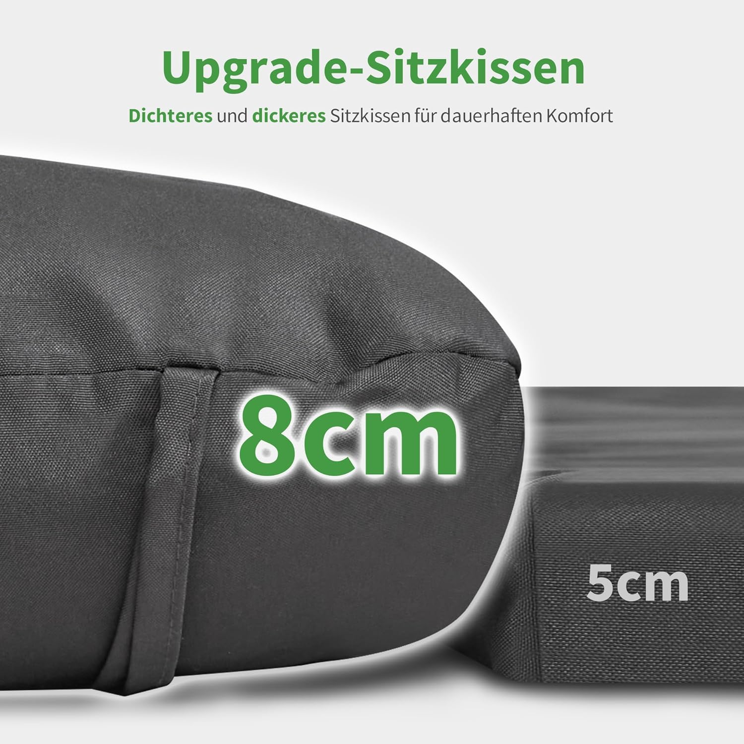 M MCombo dondolo Hollywood 3 posti con funzione letto e padiglione da giardino, dondolo con tettuccio retrattile, cuscino extra spesso da 8 cm e ganci silenziosi, panca da giardino 4067 (grigio)