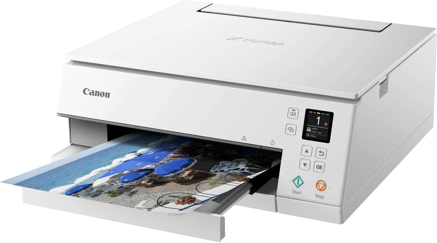 Canon PIXMA TS6350a printer, kleureninkjet multifunctioneel apparaat DIN A4 (fotoprinter, scanner, kopieerapparaat, OLED, 4.800x1.200 dpi, USB, WLAN, 5 afzonderlijke inkten, dubbelzijdig afdrukken, 2 papierladen), zwart