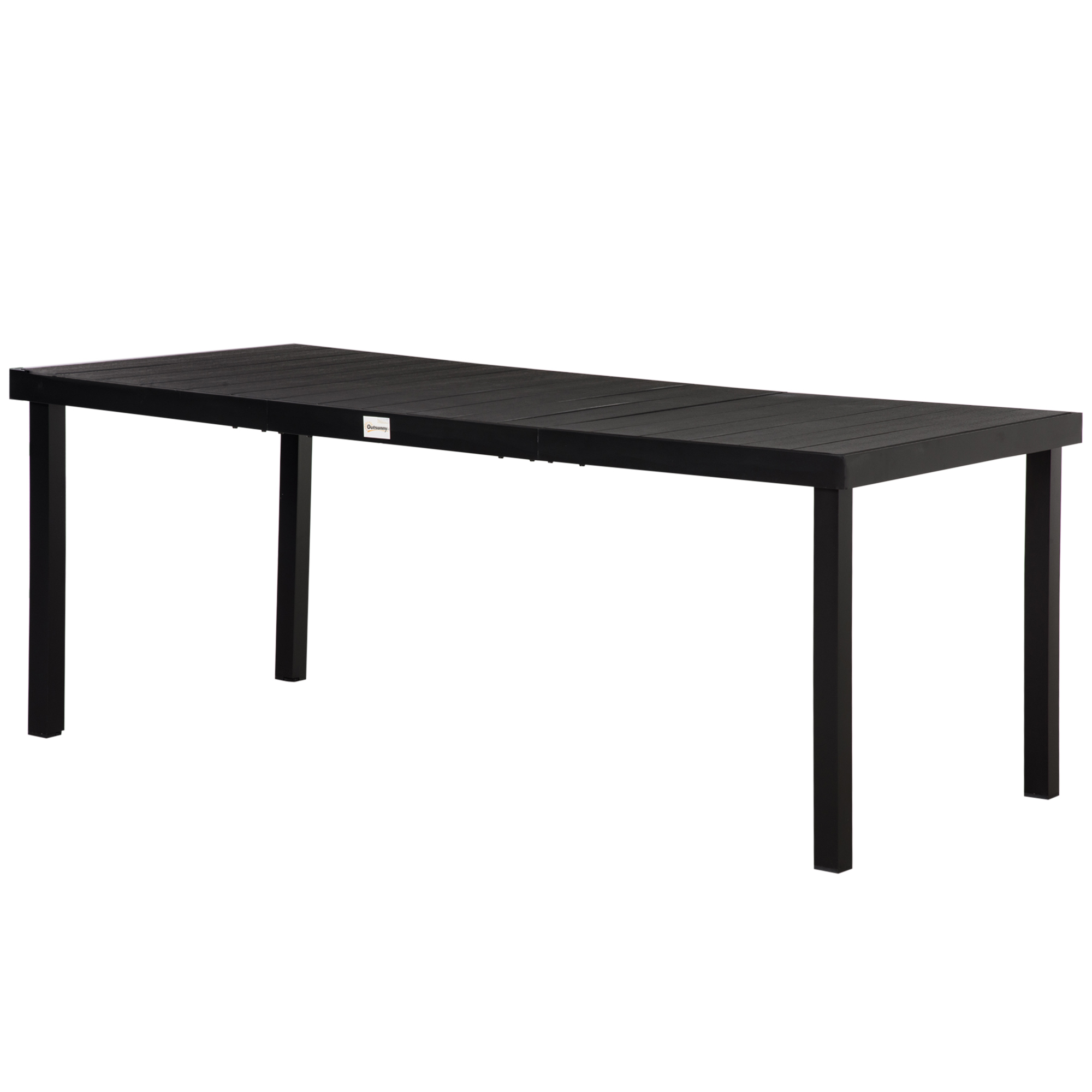 Outsunny Gartentisch Outdoor-Tisch Outdoor-Loungetisch, wetterbeständig, 190 x 90 x 74 cm, Schwarz