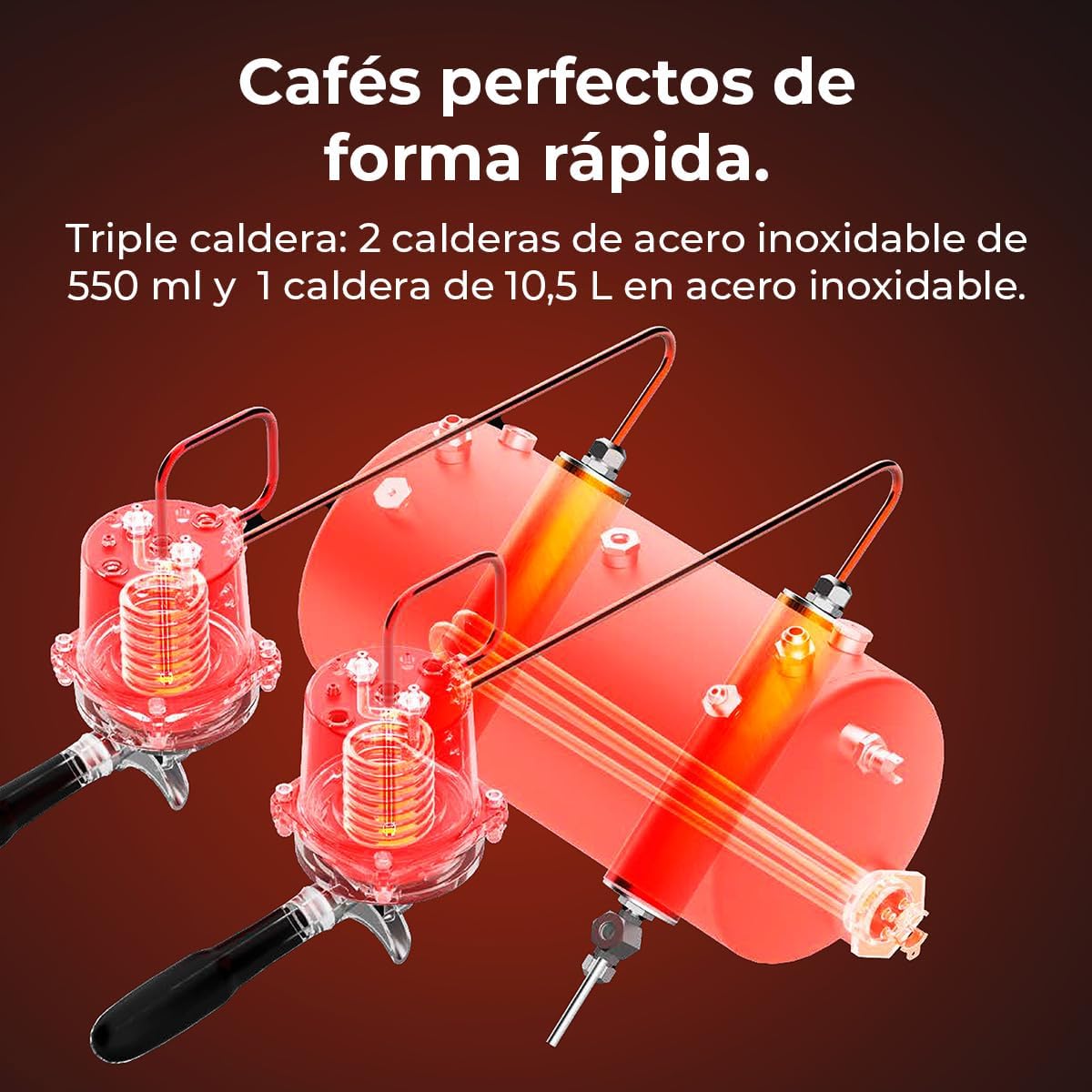 Cecotec Espresso-Kaffeemaschine Barista Baristeo Intima, professionelle Barista-Espressomaschine, Vorbrüh-System, 15 Bar Pumpe, einfaches Befüllen, 1,7L Wassertank und Tassenwärmer