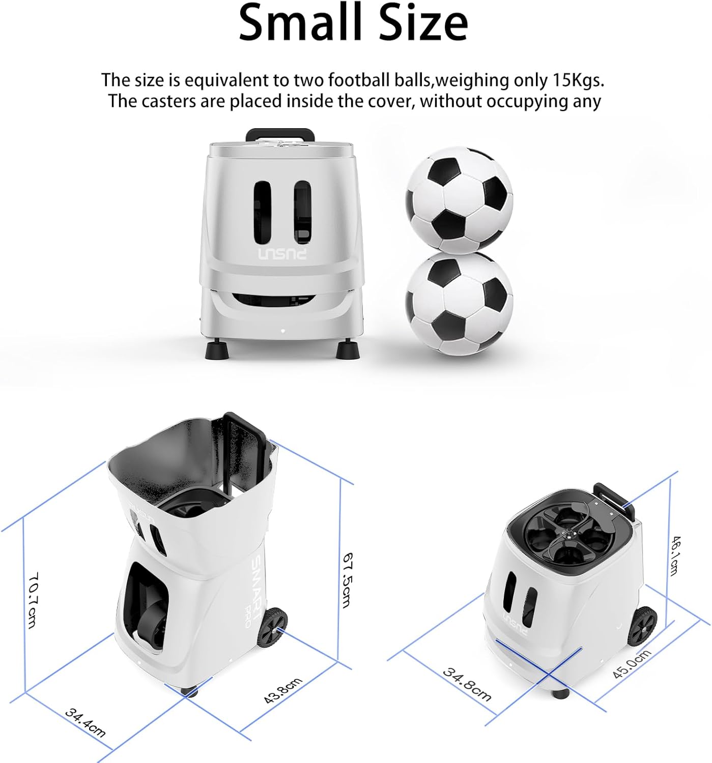 PT-SMARTPro Tennisballmaschine – Professioneller Auto-Ball-Server mit APP-Steuerung, 20 Landepunkten & variabler Geschwindigkeit, intelligenter Tennistrainer mit Multi-Winkel-System (4-6H Laufzeit)
