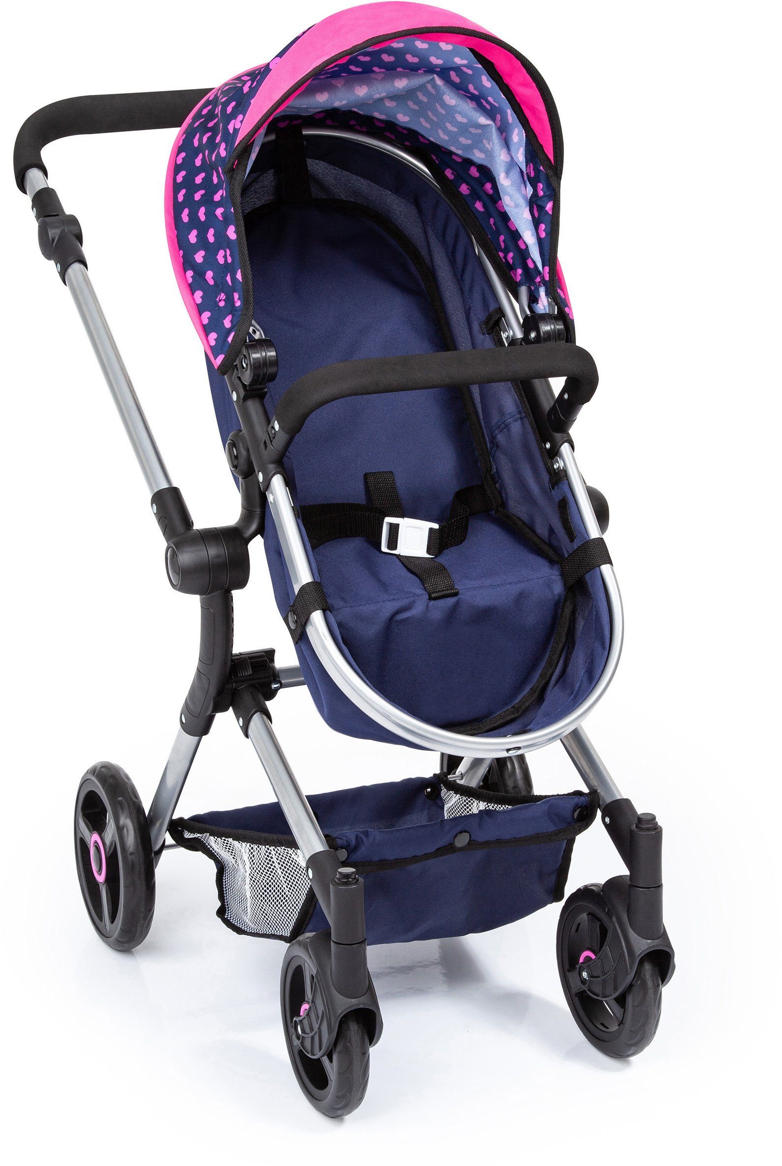 Kombi-Puppenwagen Vario, Blau/Pink