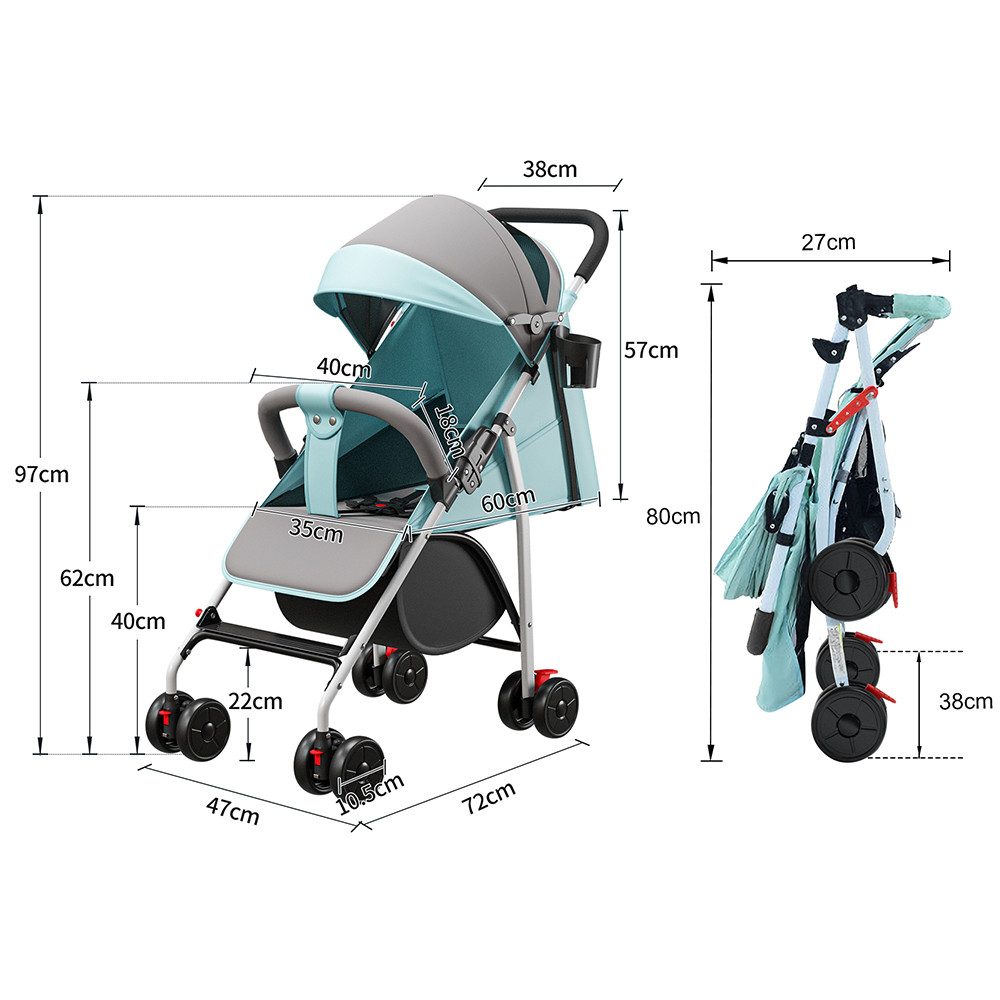 Kinder-Buggy Buggy Kinderwagen Kinderbuggy mit Liegefunktion für Kinder