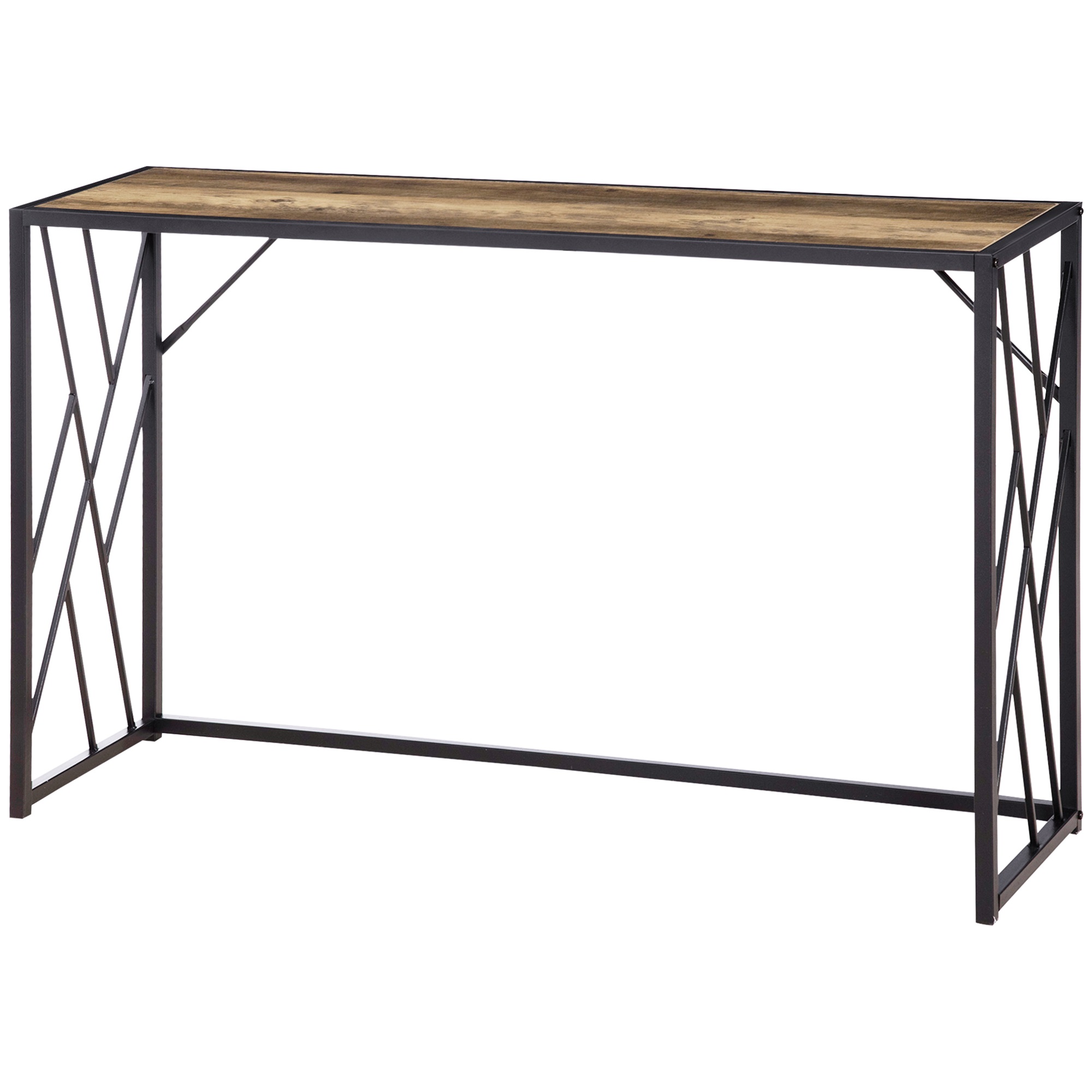 HOMCOM Konsole, Flurtisch, Industriedesign, stabiler Metallrahmen, 120 x 35 x 75 cm