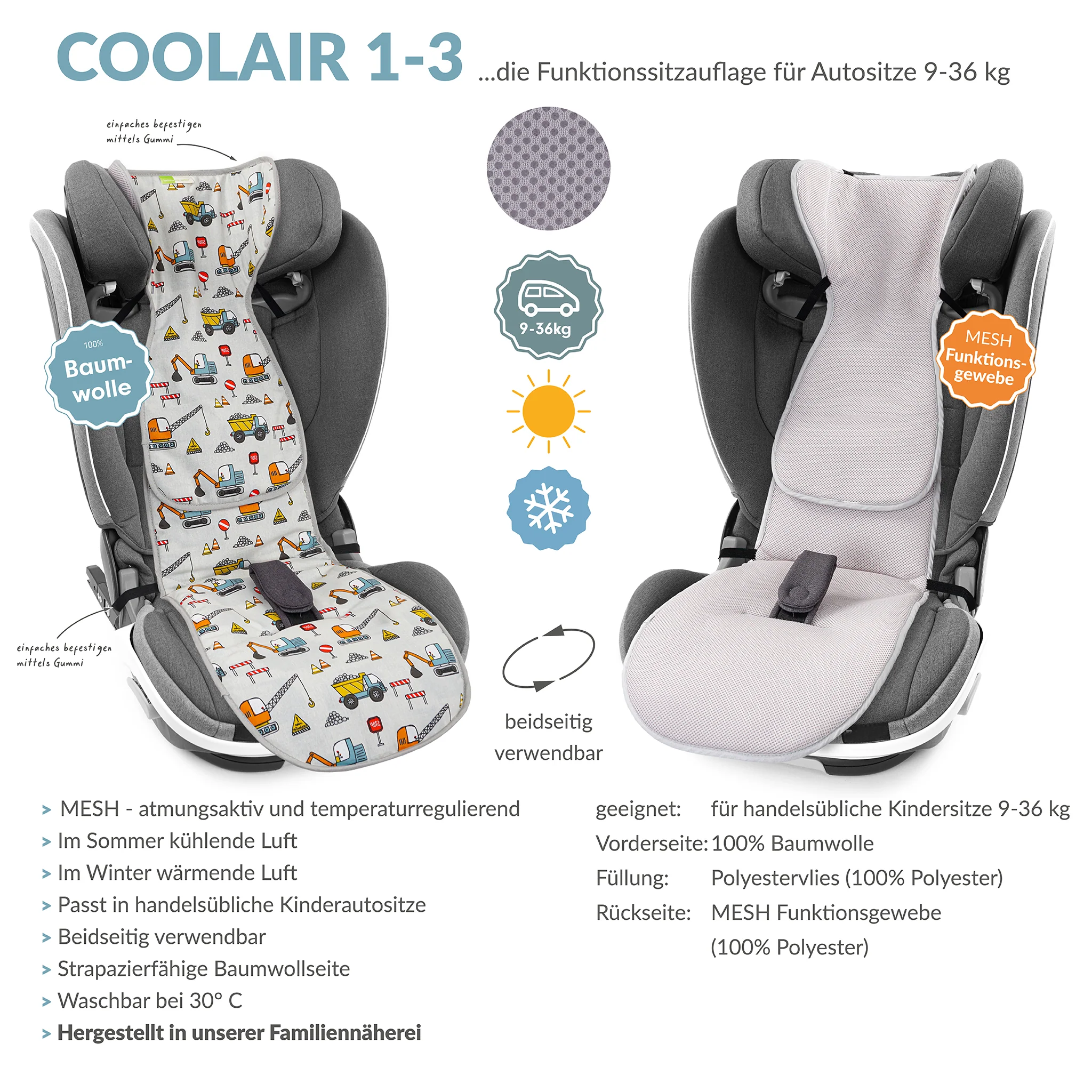 COOLAIR 1-3 die klassische Autositzauflage