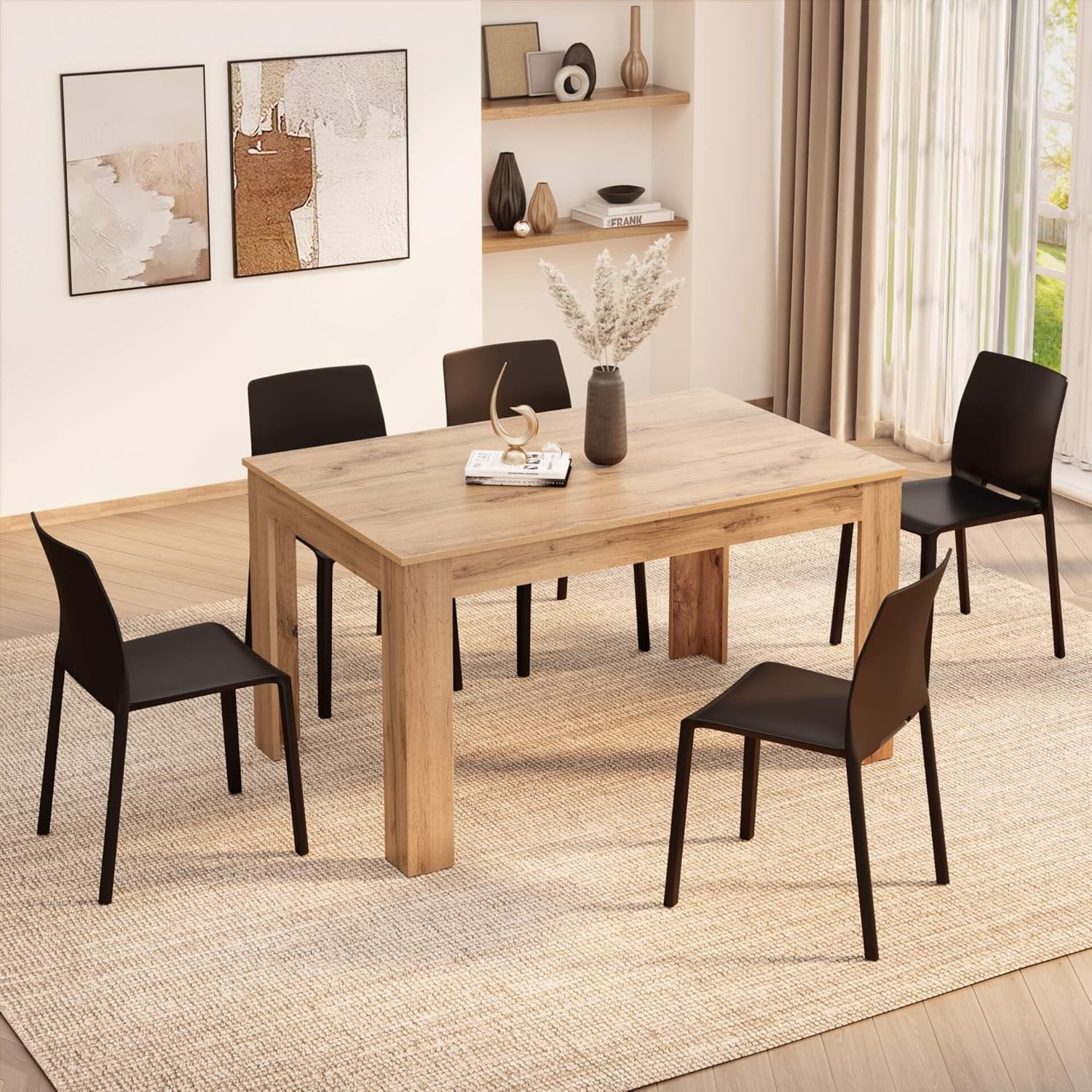 Mobili Fiver, Tavolo allungabile Cucina, Easy, 140(220) x90 cm, Rovere Rustico, per 6-8 persone, Tavolo Cucina, Made in Italy