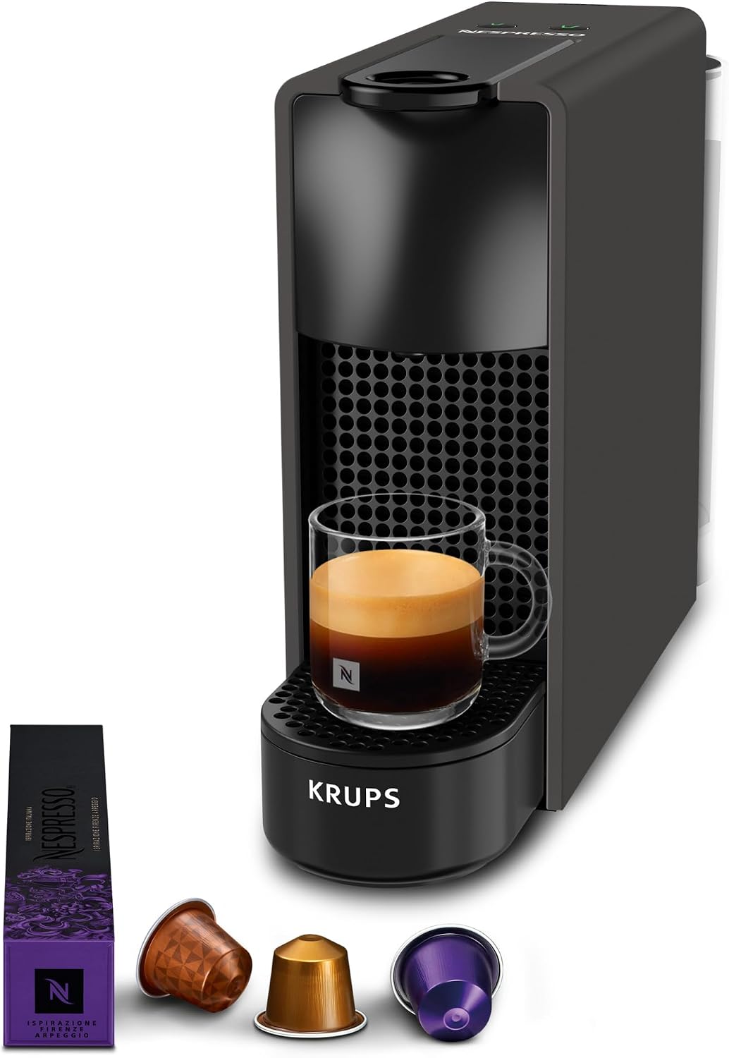 Nespresso Essenza Mini XN110N, Macchina da caffè di Krups, Sistema Capsule Nespresso, Serbatoio acqua 0.6L, colore Antracite
