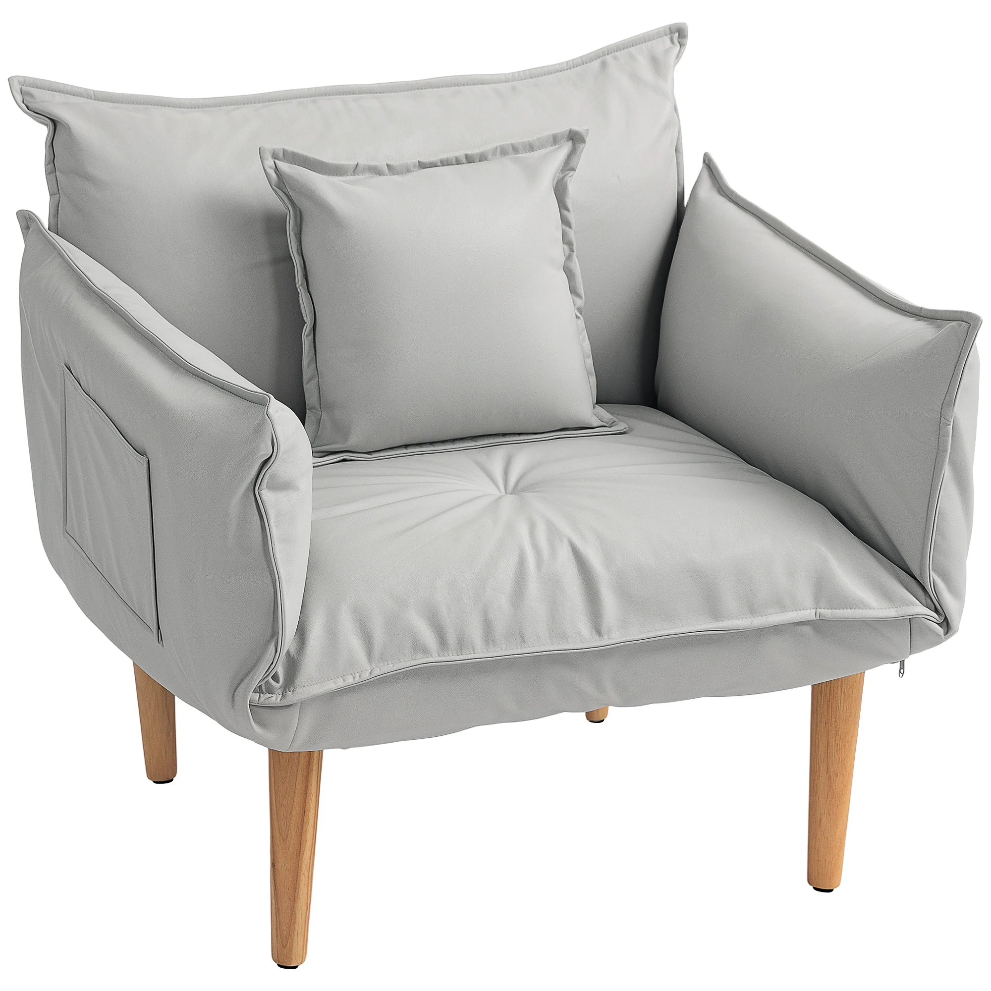 HOMCOM Schlafsessel mit 5-fach verstellbarer Rückenlehne 2in1 Bodensofa