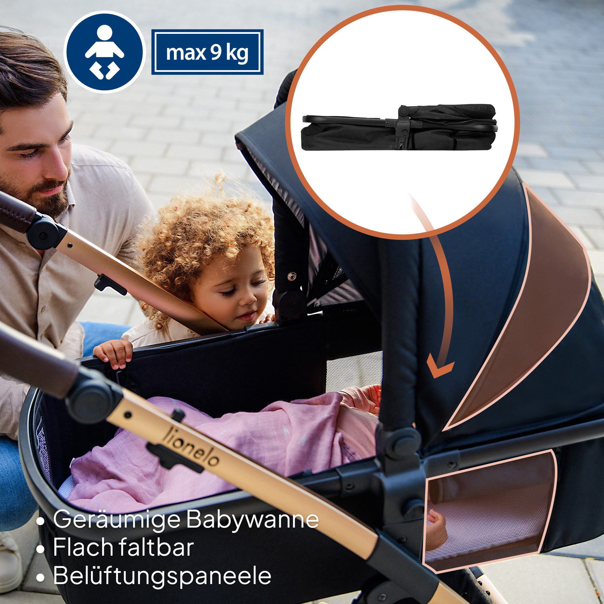 Kombi-Kinderwagen Amber 3in1