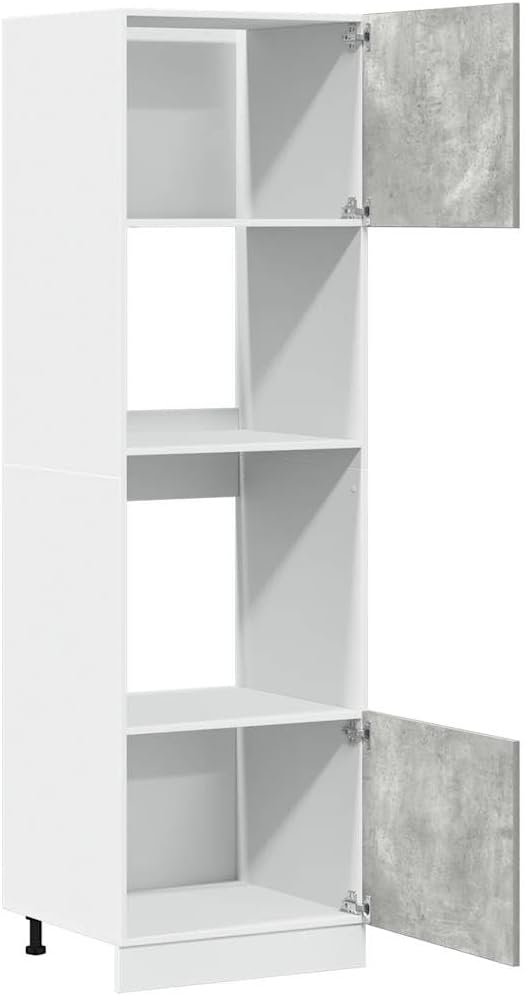 vidaXL Mobile per Microonde “Lyon” Grigio Cemento 60x57x207 cm