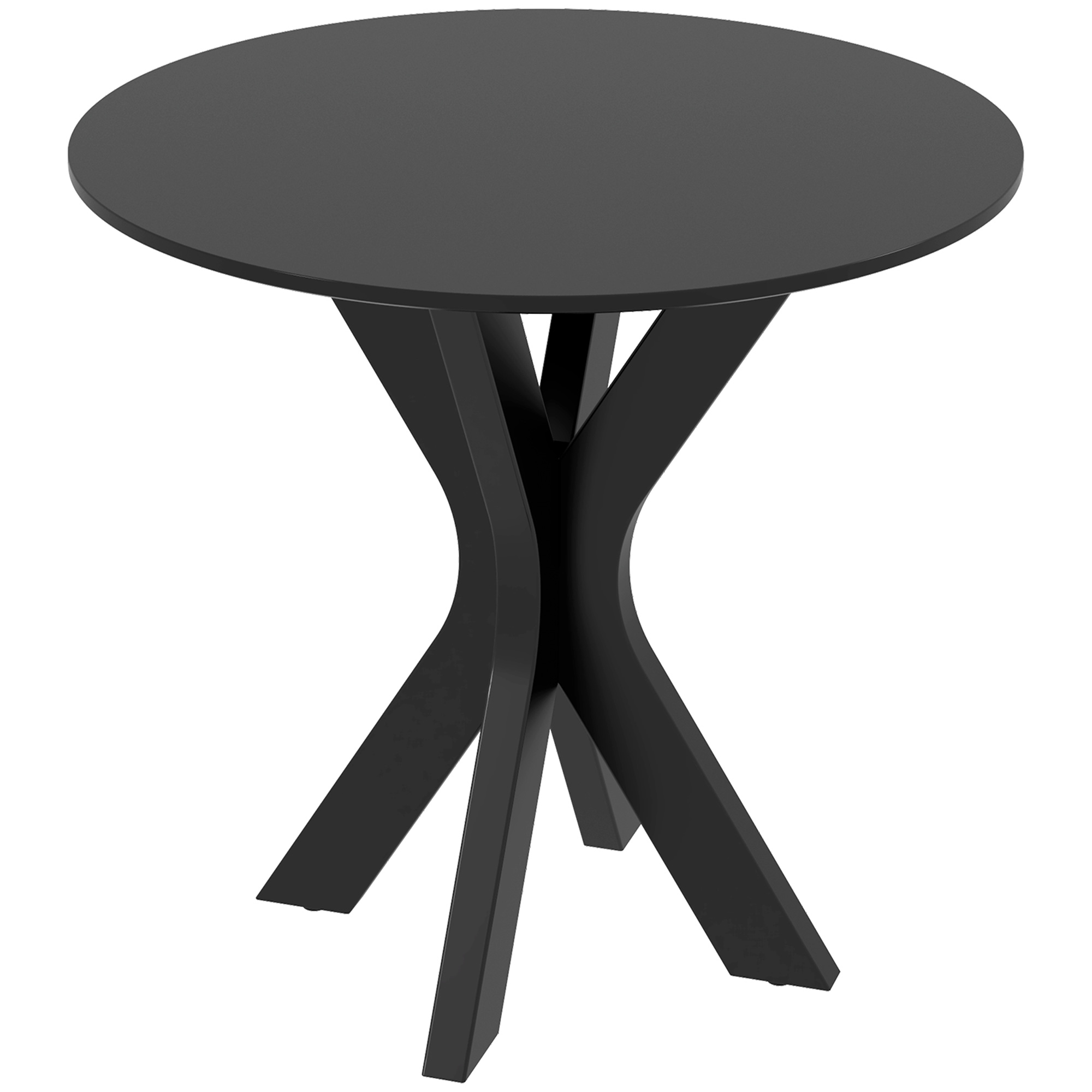 HOMCOM Ronde Eettafel Keukentafel, Modern Ontwerp, 78 cm x 78 cm x 75 cm, Zwart