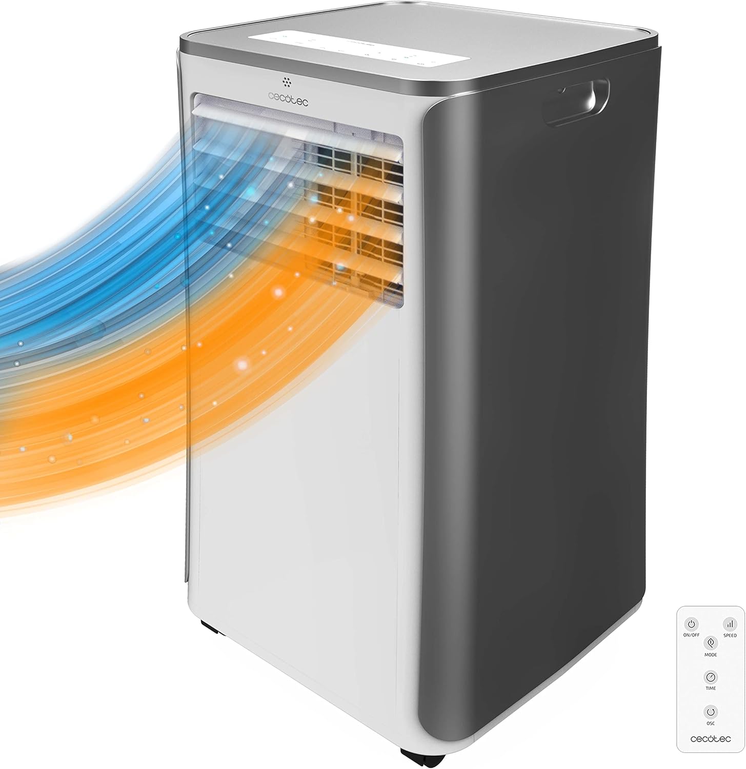 Cecotec Condizionatore Portatile con telecomando e pompa di calore ForceClima 9400 Heating. Riscaldamento insonorizzato 9000 BTU, display a LED, 5 modalità, deumidificazione, copertura 25 m2
