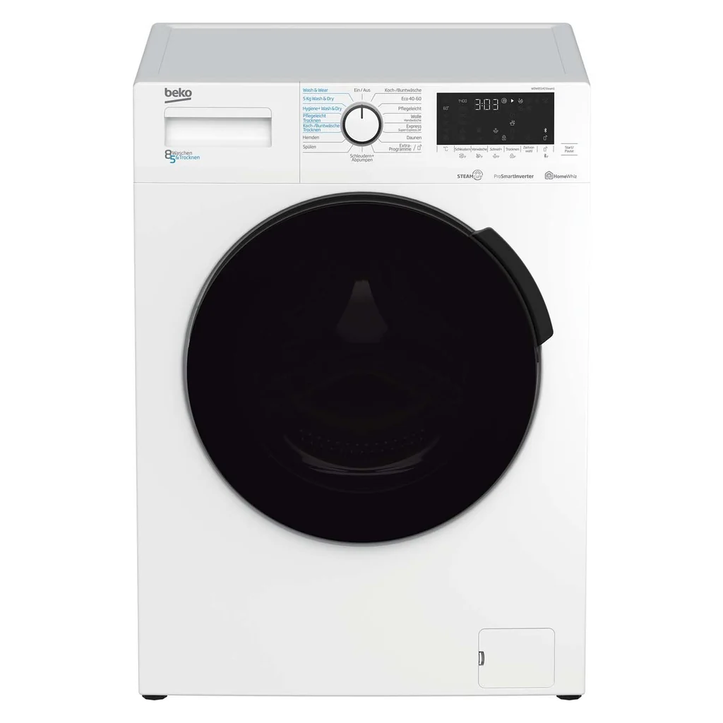Beko Was-droger met XL-deur BT, 1400 tpm, stoomfunctie WDW85141Steam1