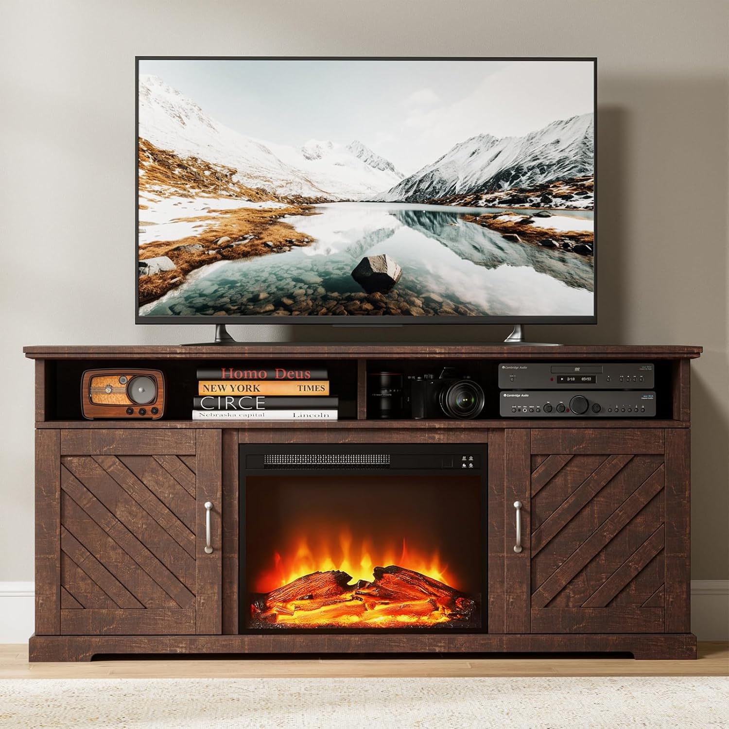 Marsail Fireplace TV Stand up to 70