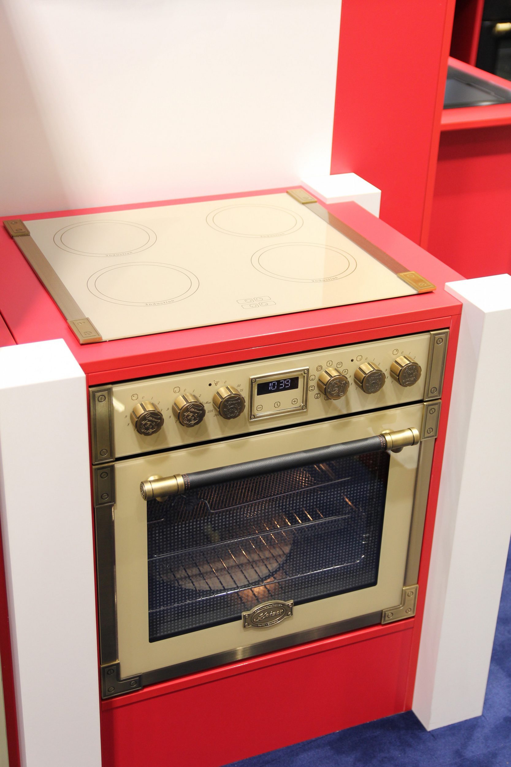 Induktions Herd-Set Art Deco EHC 6776 I ElfAD, Retro Herdset Backofen 74 l mit Induktionskochfeld