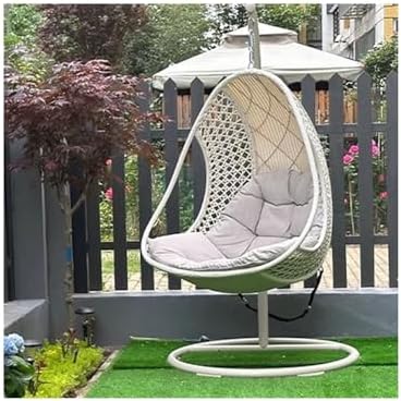 Sedia a dondolo sospesa in rattan, per interni/esterni, comoda, design a nido di uccello, per balcone, relax e tempo libero a casa