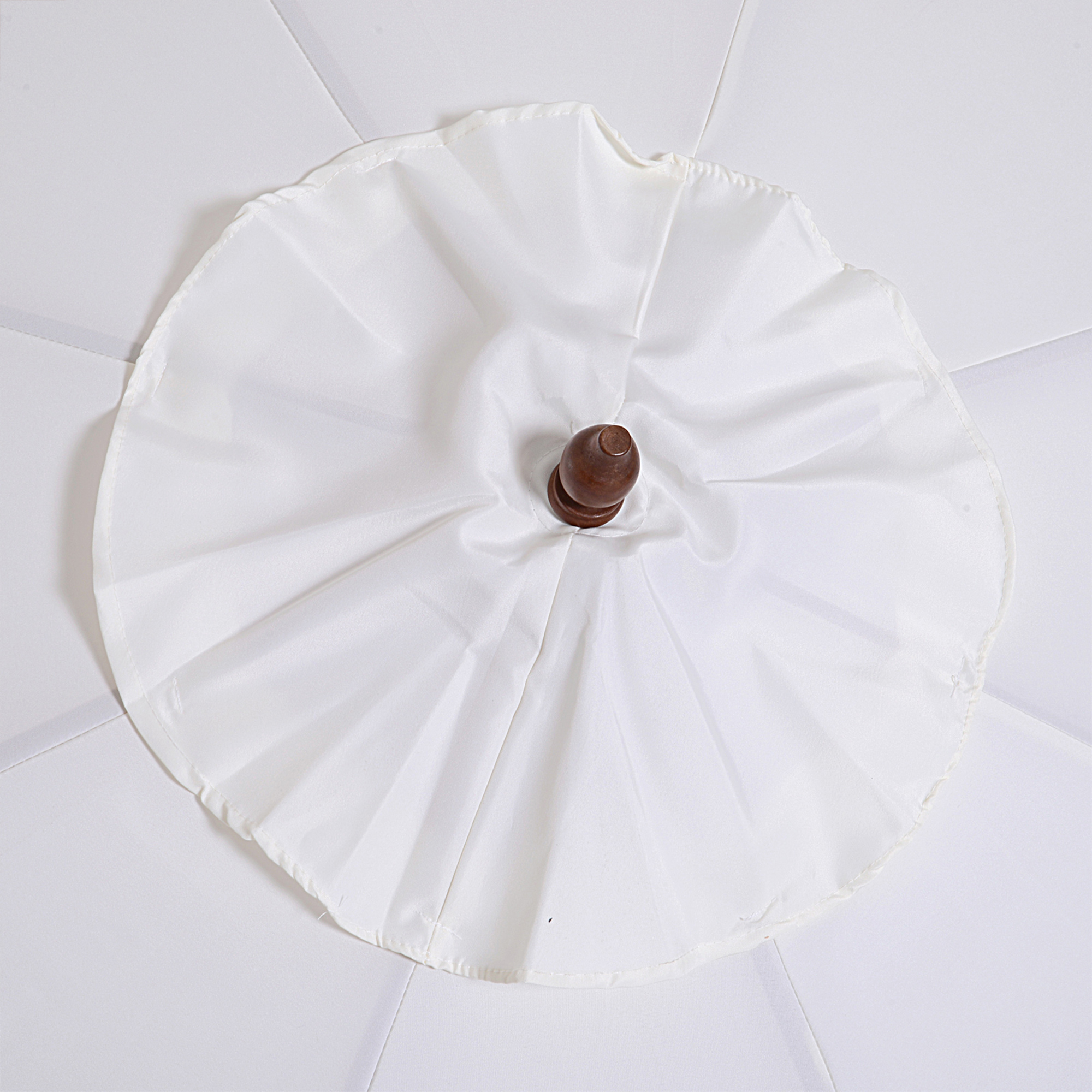 Zonnescherm tuinscherm houten parasol parasol met zwengel balkonparasol populierenhout �� 2,7 m