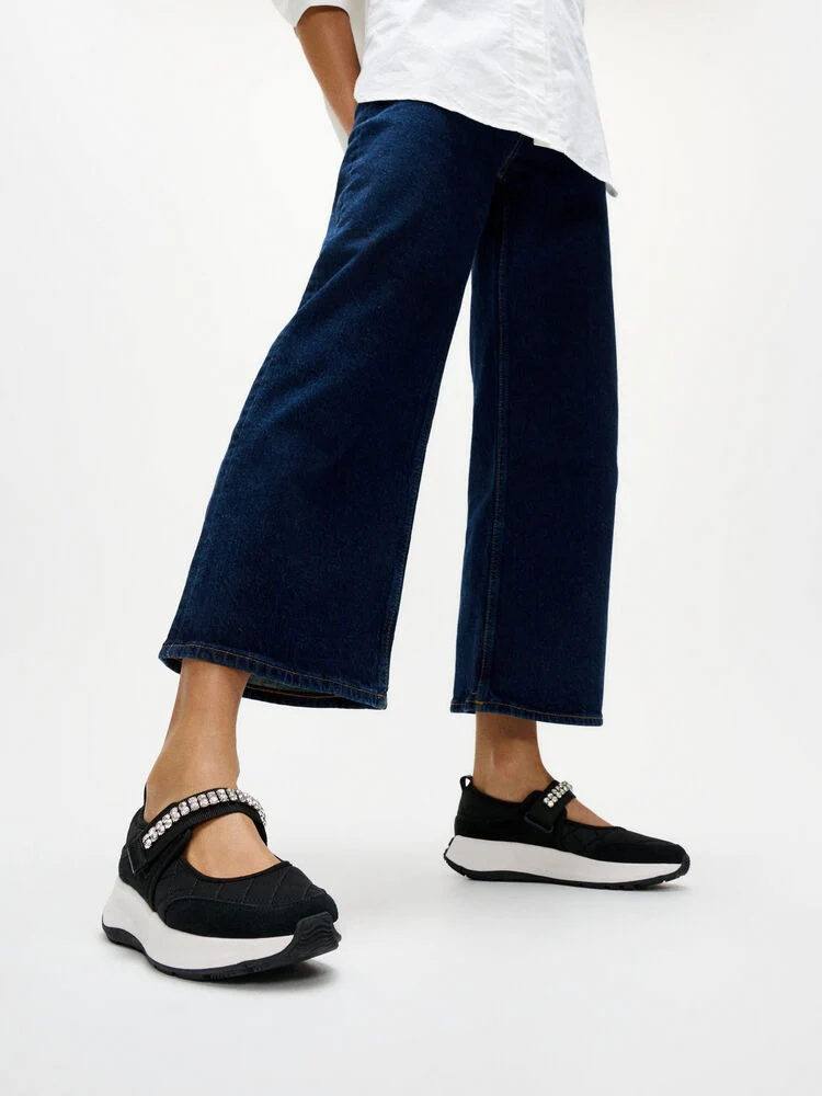 FitFlop F-MODE Flow Black Quilted Mary Janes