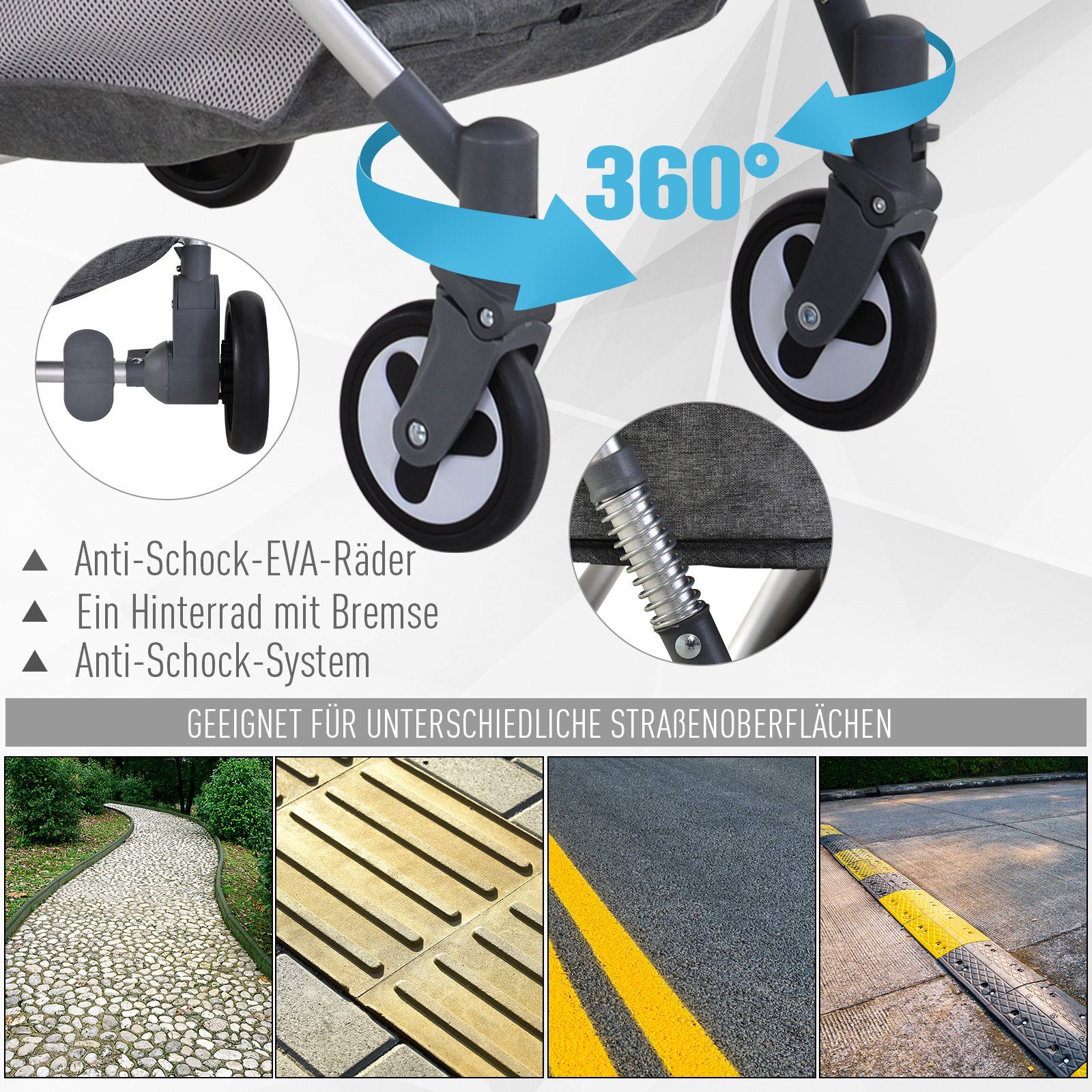 Kinder-Buggy 2-in-1 Kinderwagen