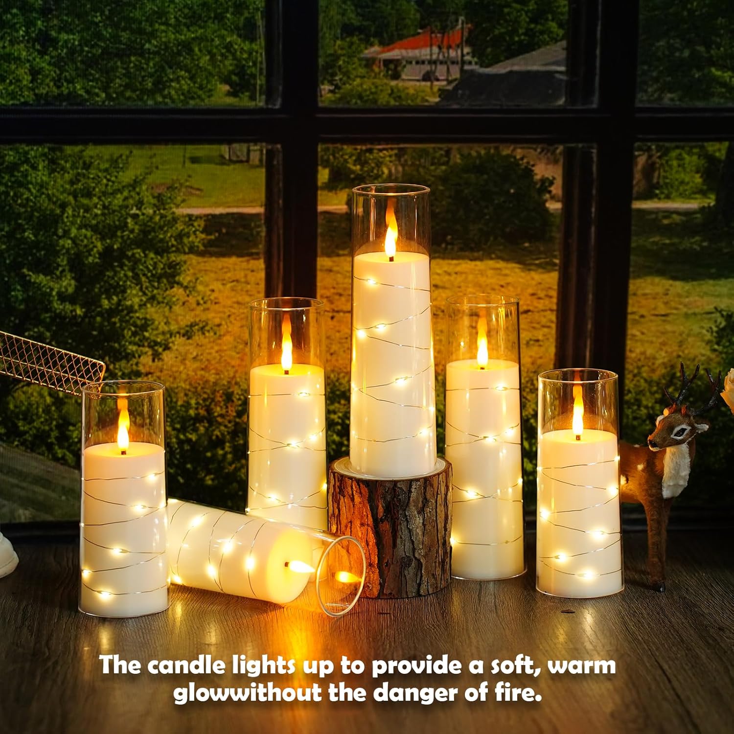 Flammenlose Kerzen mit eingebetteter Sternschnur, batteriebetriebene LED-Kerzen, mit Fernbedienung, 12 weiße flackernde Kerzen für Weihnachten, Hochzeiten, Heimdekoration und Party, (D 5,8 x