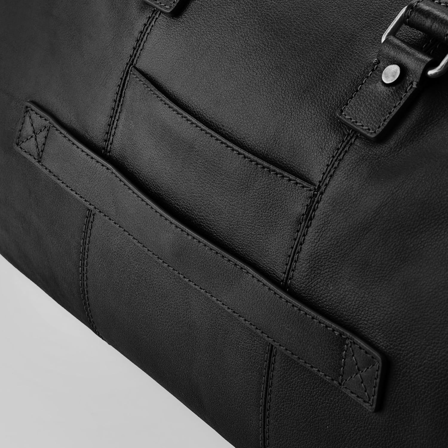 DRAKENSBERG Leder Weekender 'Romeo' (48cm) kleine Elegante Reisetasche, Damen, Herren, zulässiges Handgepäck | 35L, Schwarz, DR00540