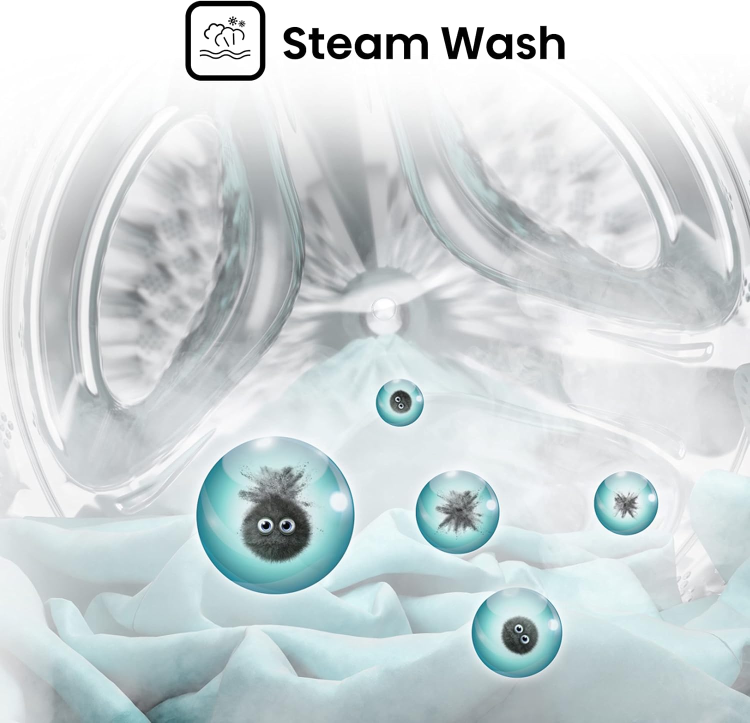 Hisense WFVB7012EM Front Load Washing Machine 7 kg 1200 rpm 15 Programs Steam LED Display Rapid Program Delay Start Child Lock