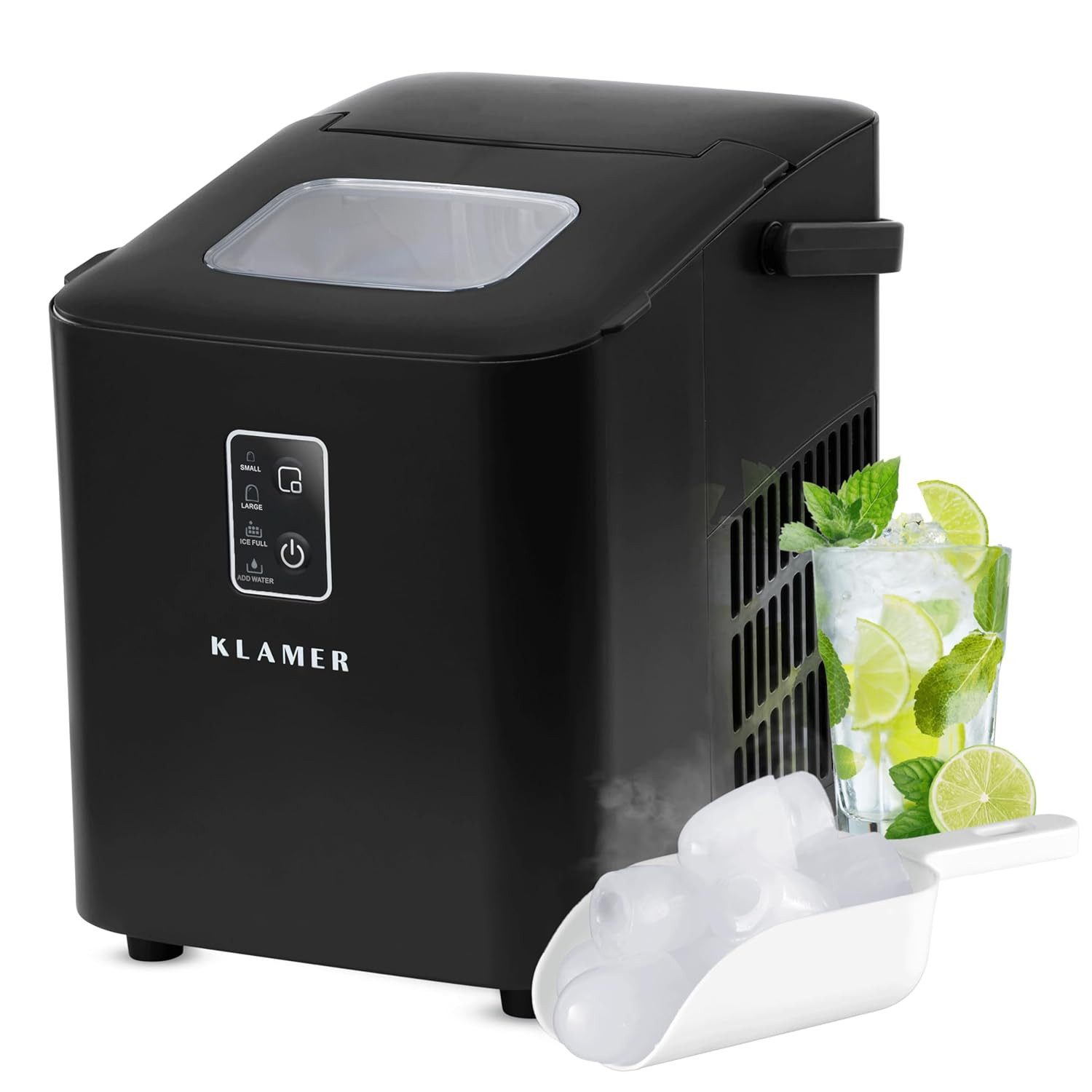 Eiswürfelmaschine 8 Eiswürfel in 8 Minuten, 11 kg Eiswürfel pro Tag, 2 Eiswürfelgrößen,…