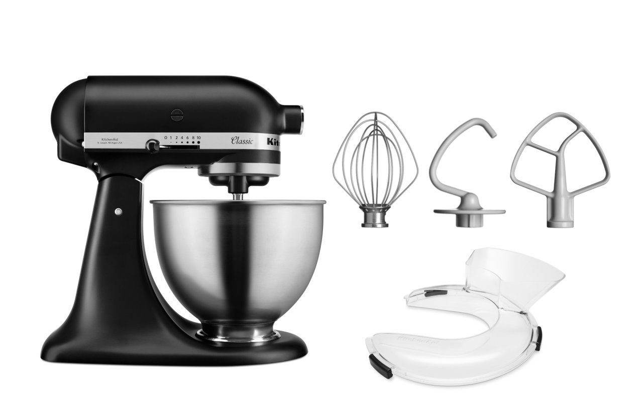 Küchenmaschine KitchenAid 4,3 L 5K45SS Classic Küchenmaschine Set 1 + Spritzschutz
