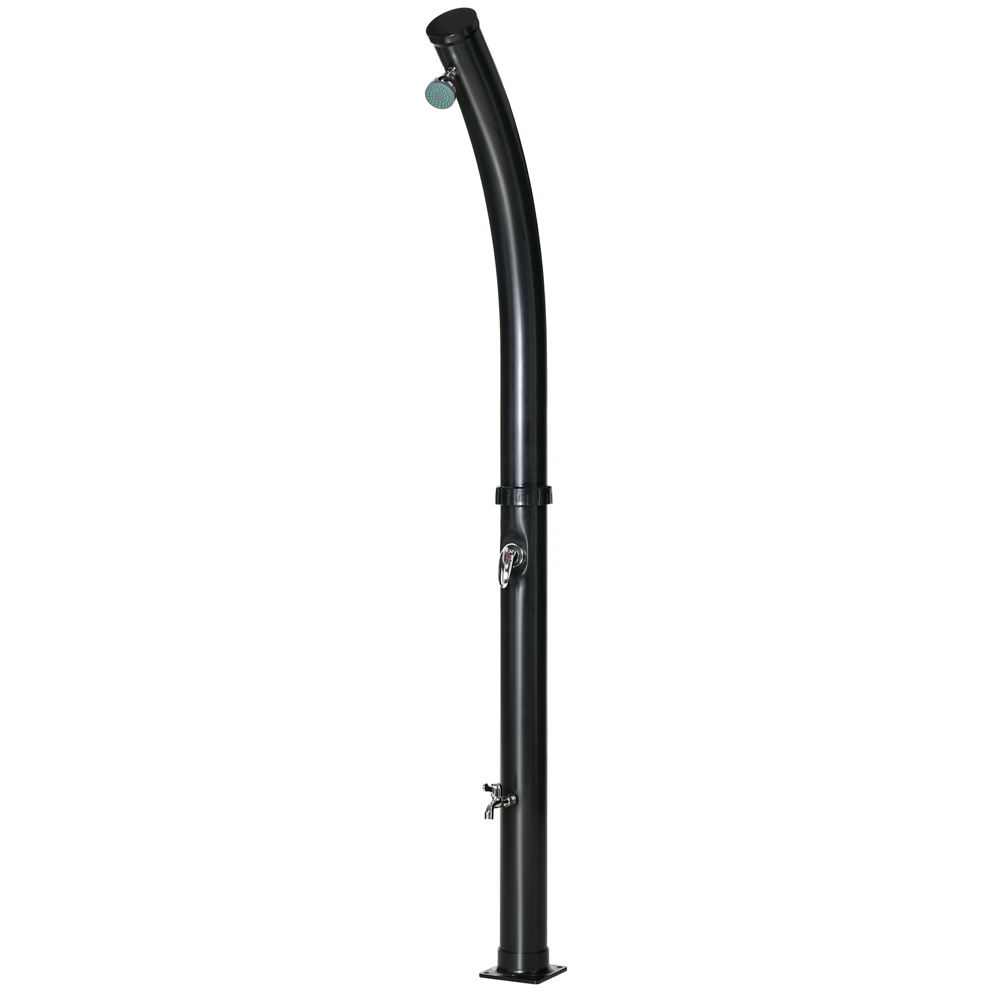 Outsunny Solar-Gartendusche 20 Liter, einstellbare Wassertemperatur bis zu 60℃, für Camping Pool Strand, schwarz