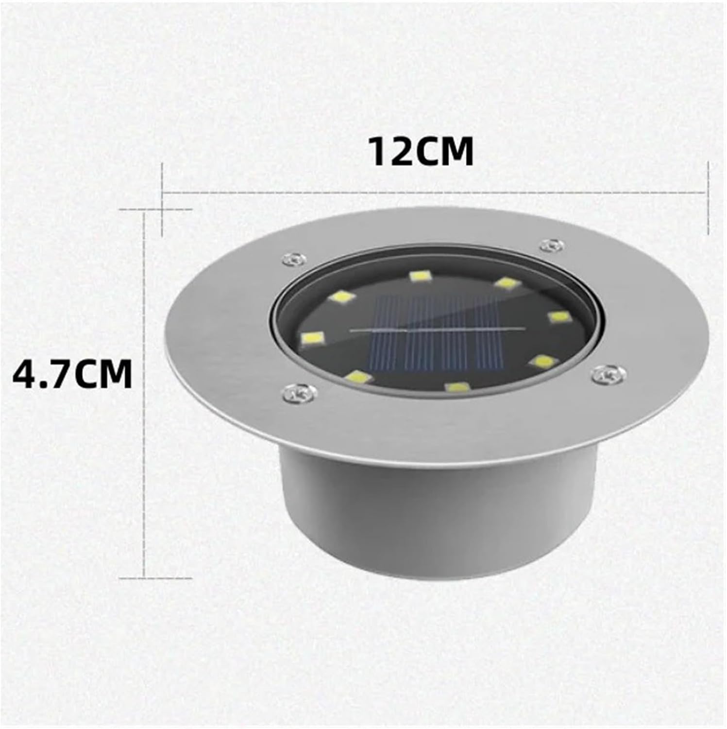So Powered LED-Deckleuchten, energieeffizient, für den Außenbereich, Pfadstrahler, hell, 8 LEDs, unterirdische Gartenlampen, warmes Licht für Terrassen und Gehwege, 4 Stück
