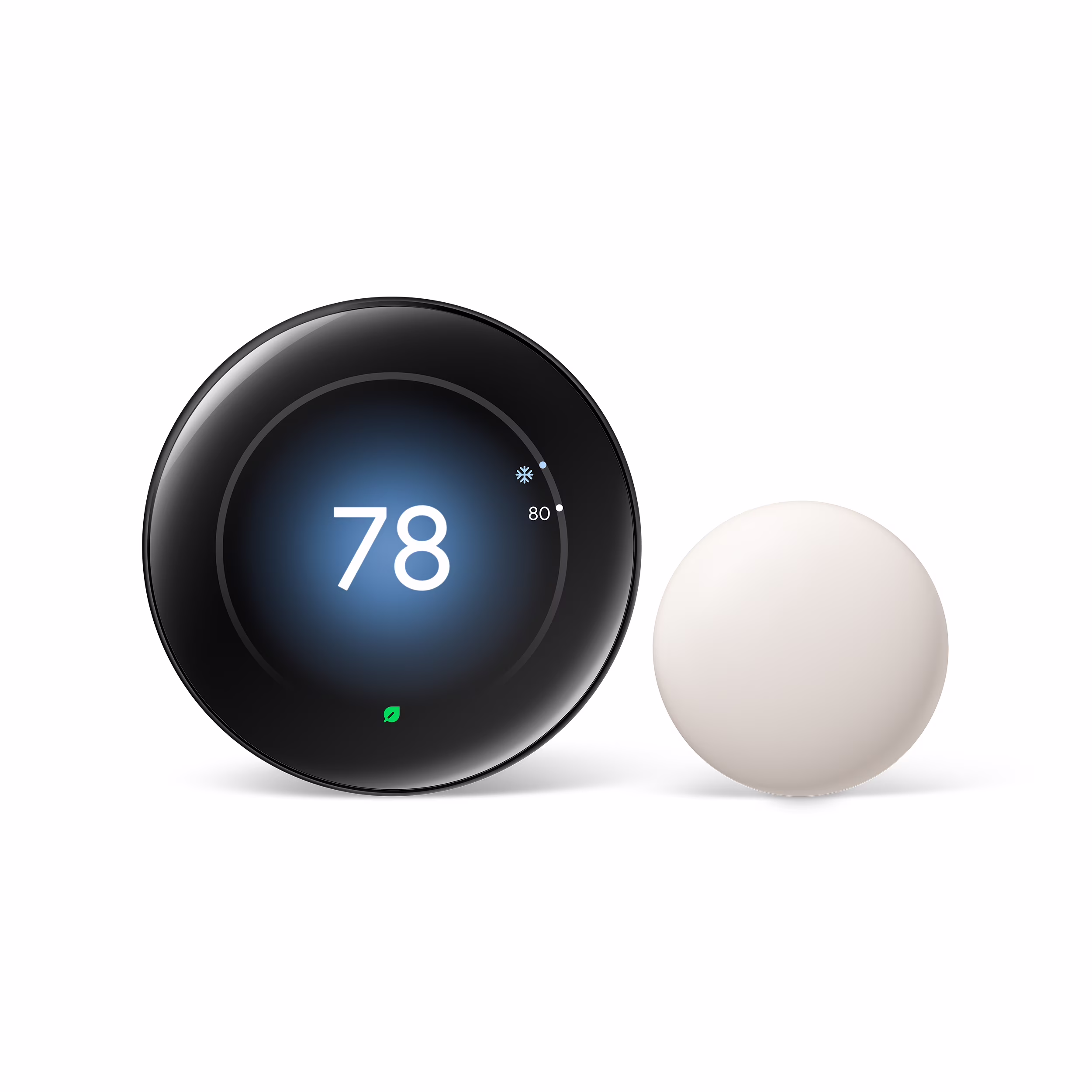 Google Nest Learning Thermostat (4th Gen) with Nest Temperature Sensor (2nd Gen) - Energy-Saving Smart Thermostat with Smart Schedule - Monitors Heating and Cooling System - Polished Obsidian
