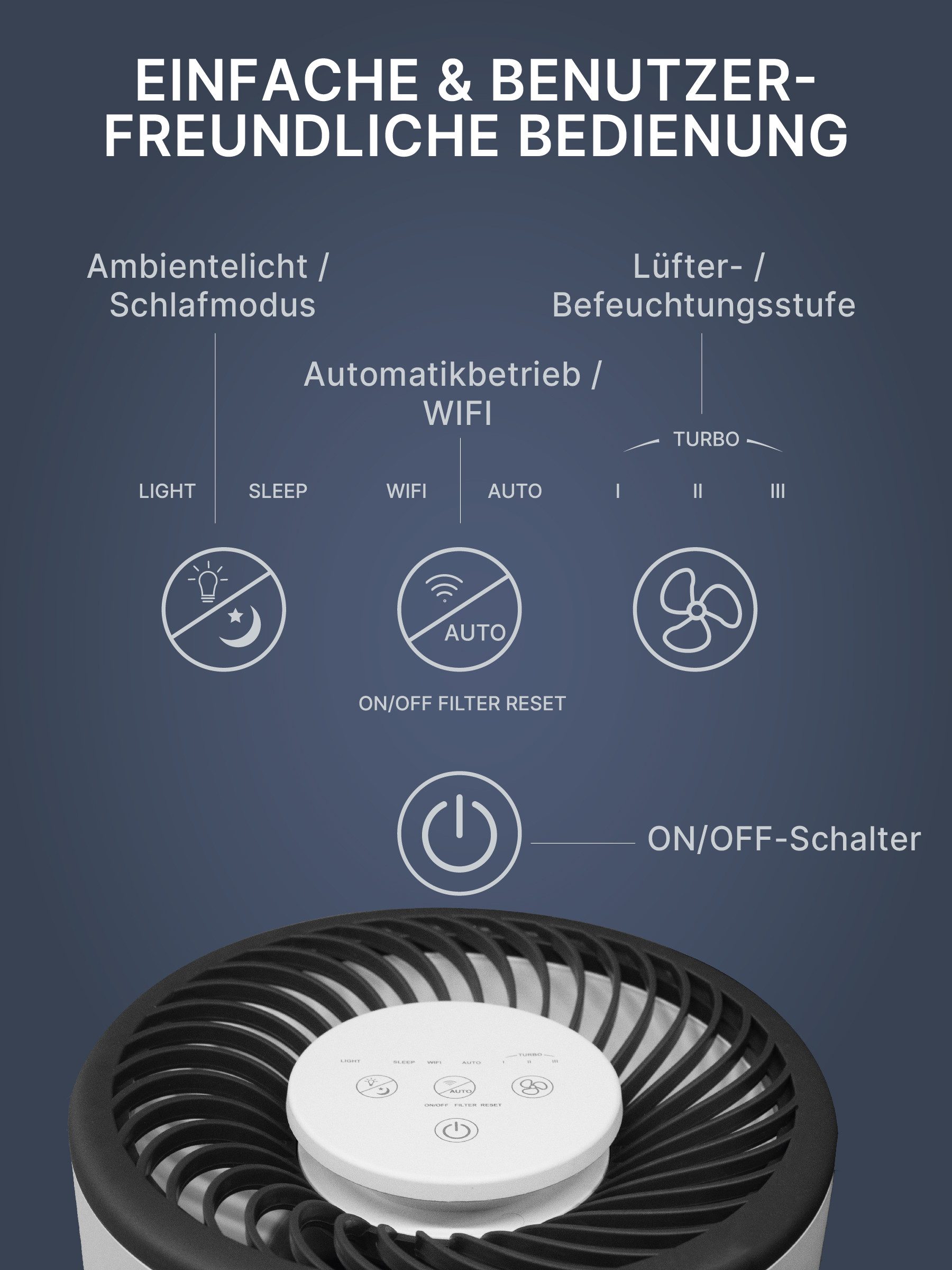 Luftbefeuchter Comedes Luftbefeuchter Umecto 300, bis 45 m², 2,8 Liter Wassertak