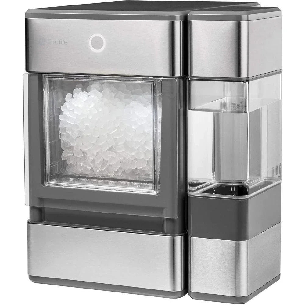 Fabbricatore di ghiaccio GE Profile Opal da banco, in acciaio inox con LED, Bluetooth, capacità di 24 libbre/giorno