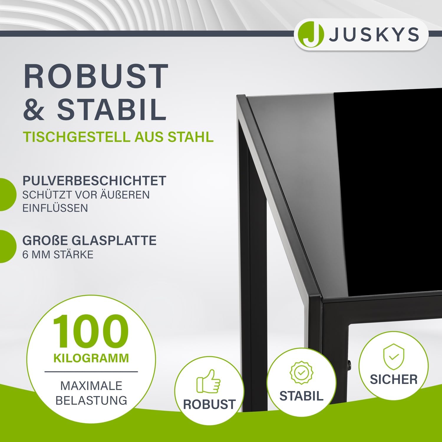 Juskys Set da pranzo Dalya - Set con tavolo da pranzo e sedie per 4 persone - Sala da pranzo con 4 sedie e tavolo - Arredamento moderno per sala da pranzo in nero