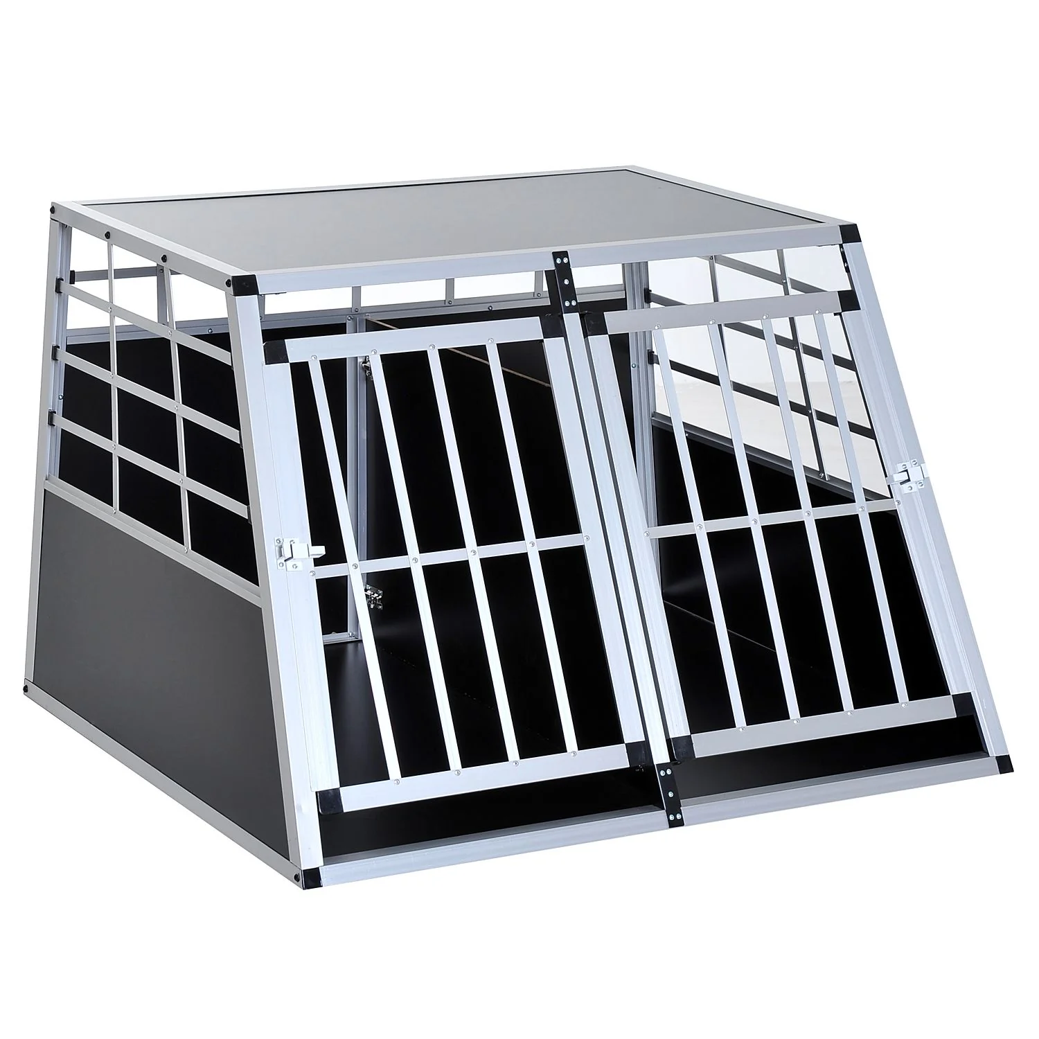 EASYCOMFORT Trasportino per Cane in Alluminio con Parete Mobile e Chiusura, 104x91x69cm