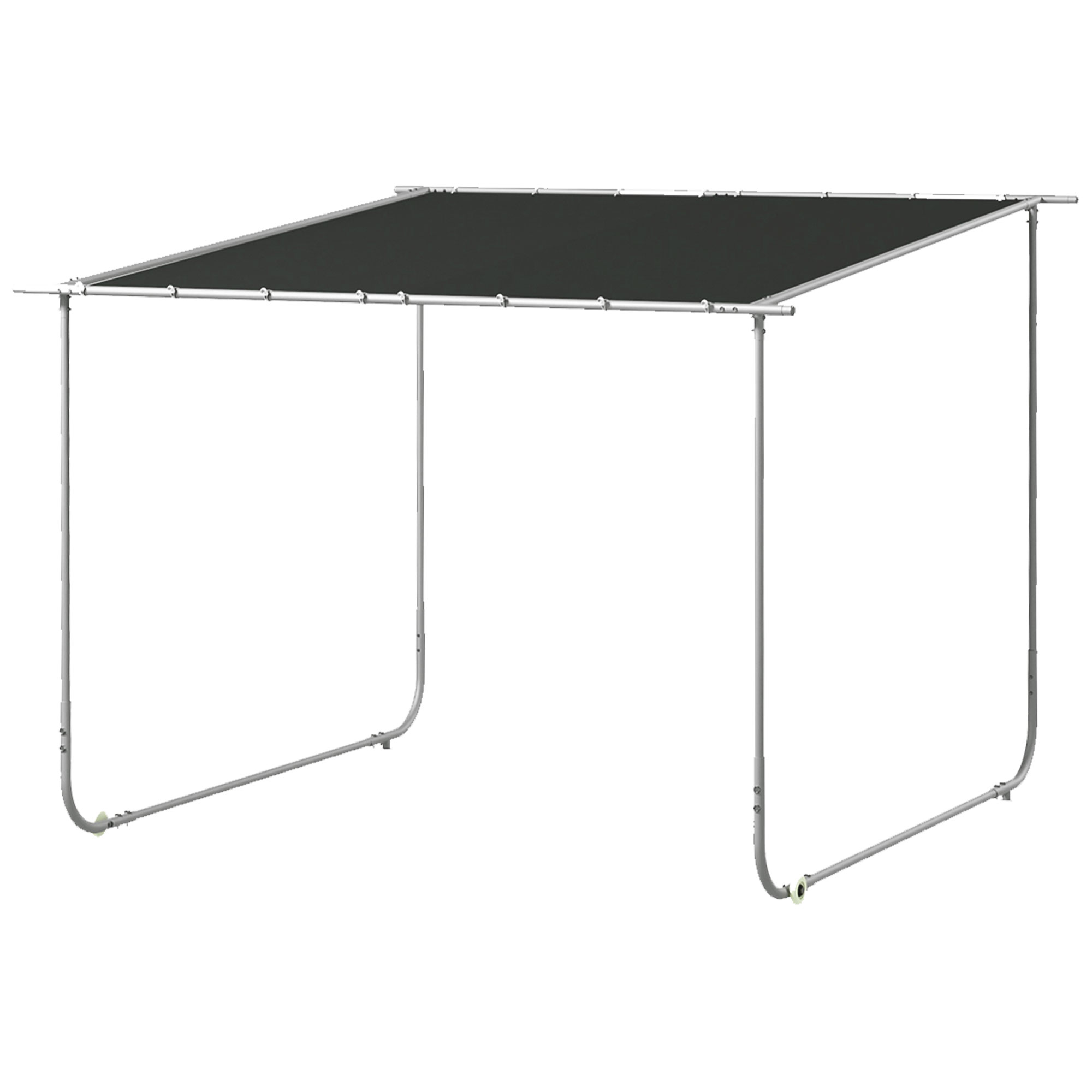 Outsunny Mobiler Pavillon, mit Rädern, inklusive Sandsäcke, Metallrahmen, 3x3m, Grau