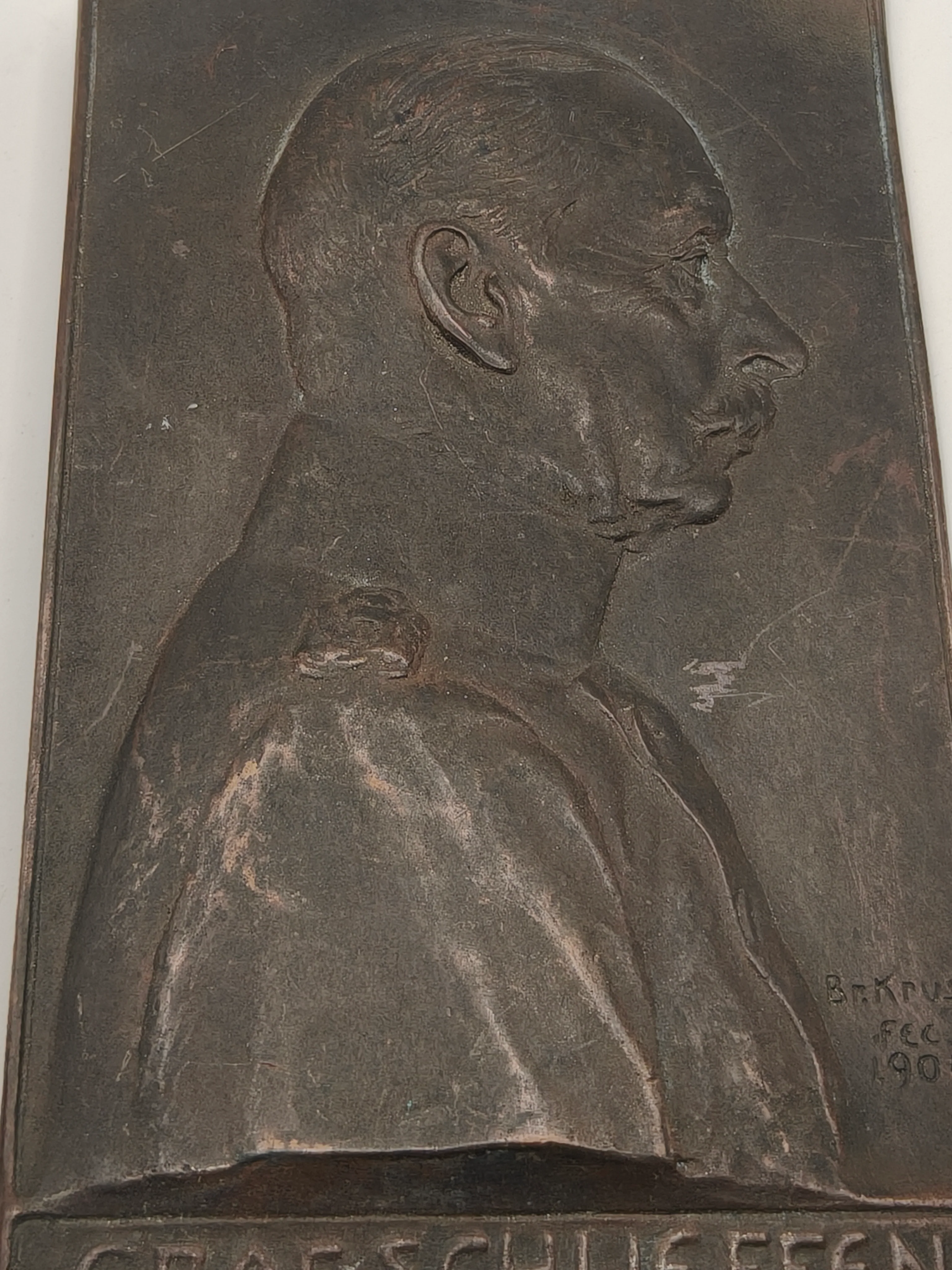 Count Schlieffen Colonel General Bronze Bronze Plaque. Germany IWW