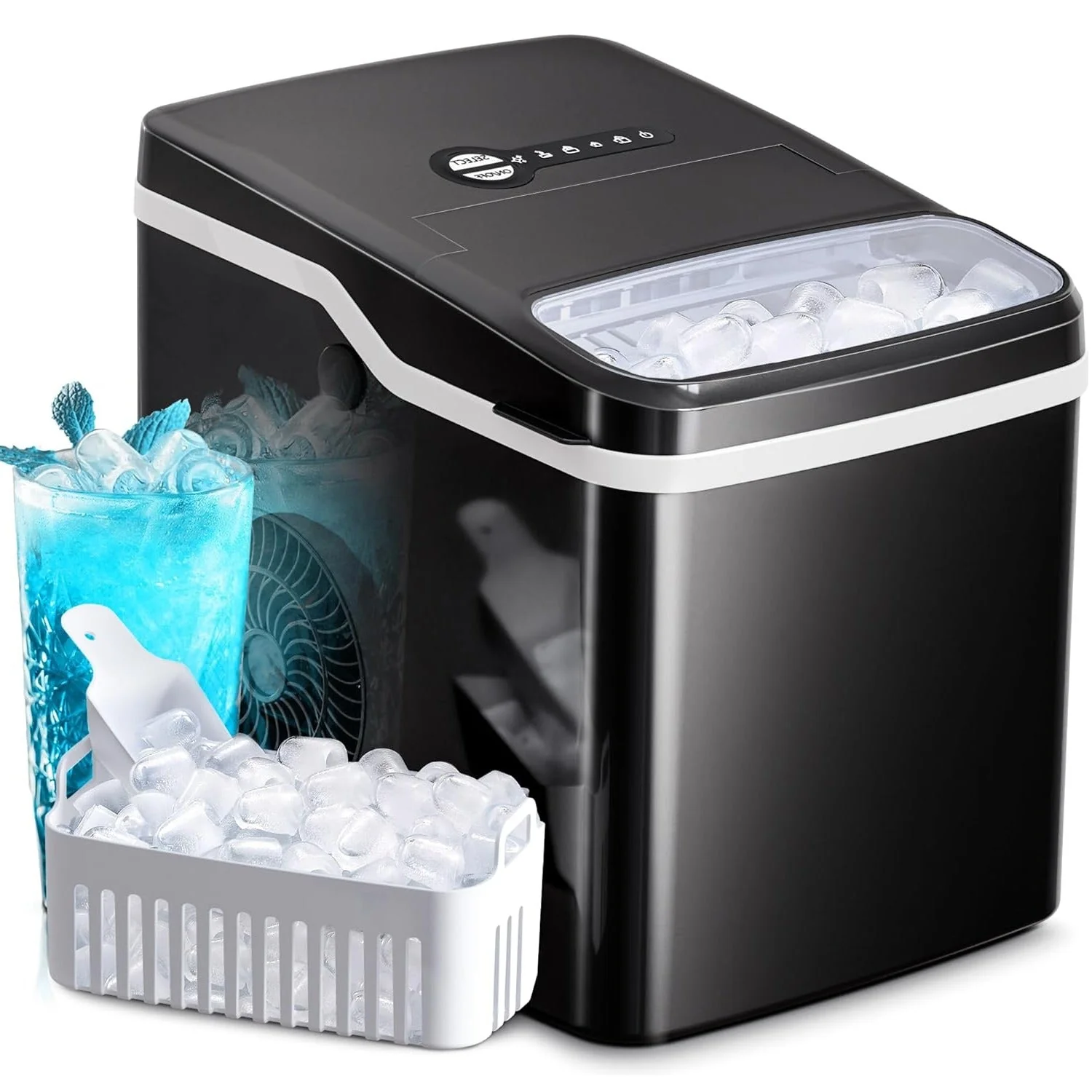 Ice Makers Countertop,26.5Lbs/24H,Self Cleaning Portable Ice Maker Machine with HandleZ4701