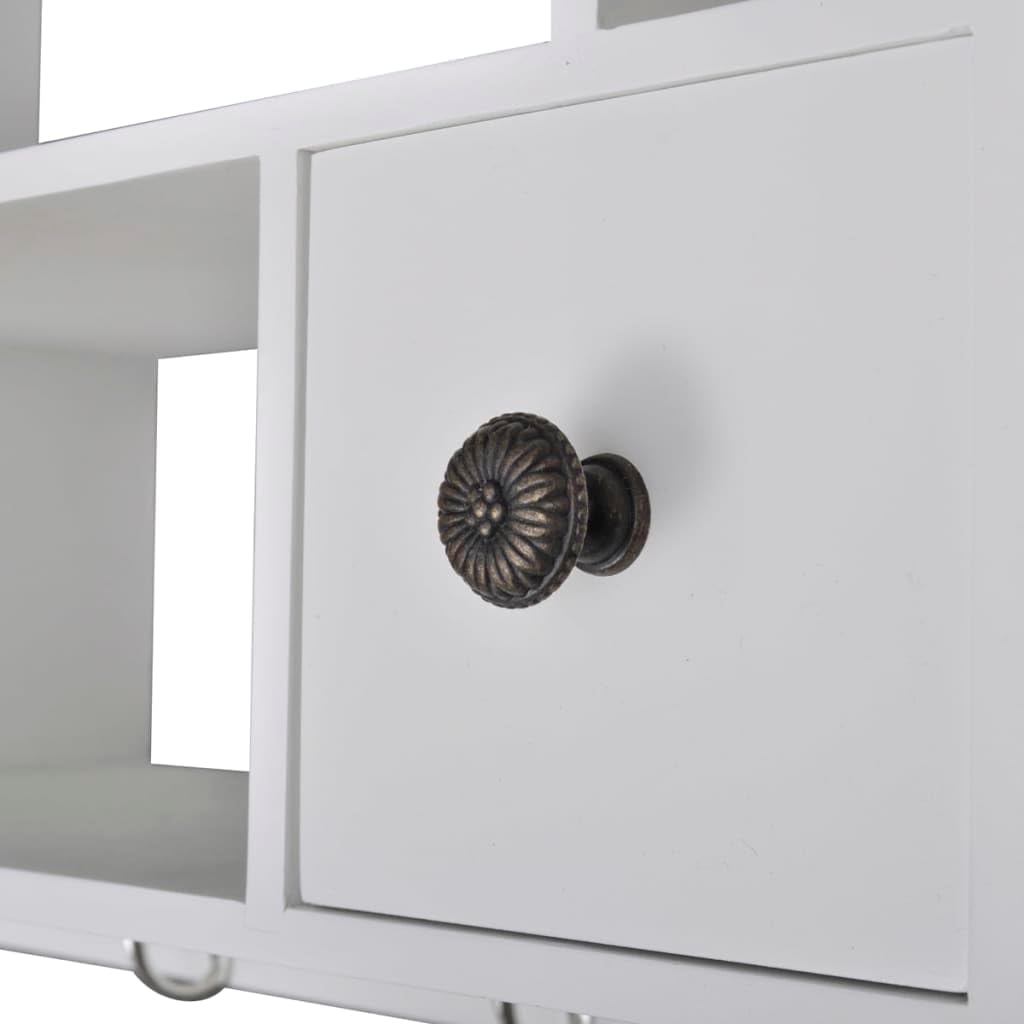 vidaXL Pensile a Muro da Cucina in Legno Bianco Armadietto Vetrinetta Credenza