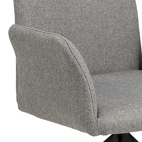 AC Design Furniture Naila Carver Sedia da Pranzo 1 pezzo Sedia da Cucina Con Braccioli Rivestimento Grigio Gambe in Metallo Nero Con Girevole H: 88 x L: 59 x P: 59 cm : Amazon.it: Casa e cucina