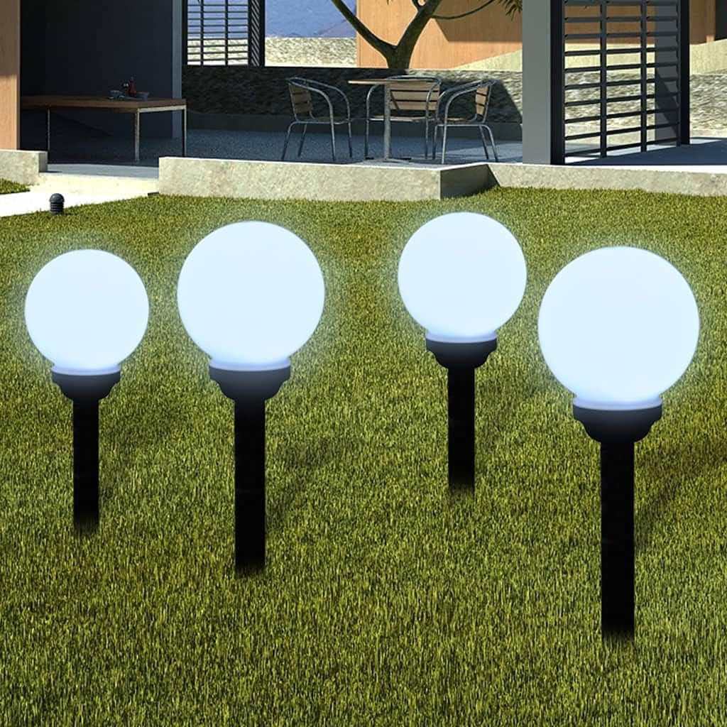 vidaXL 2x Wegeleuchte LED Kugel Solarkugel Gartenlampe Kugelleuchte Außenlampe Solarlampe Solarleuchte Außenleuchte Gartenleuchte 50cm mit Erdspieß