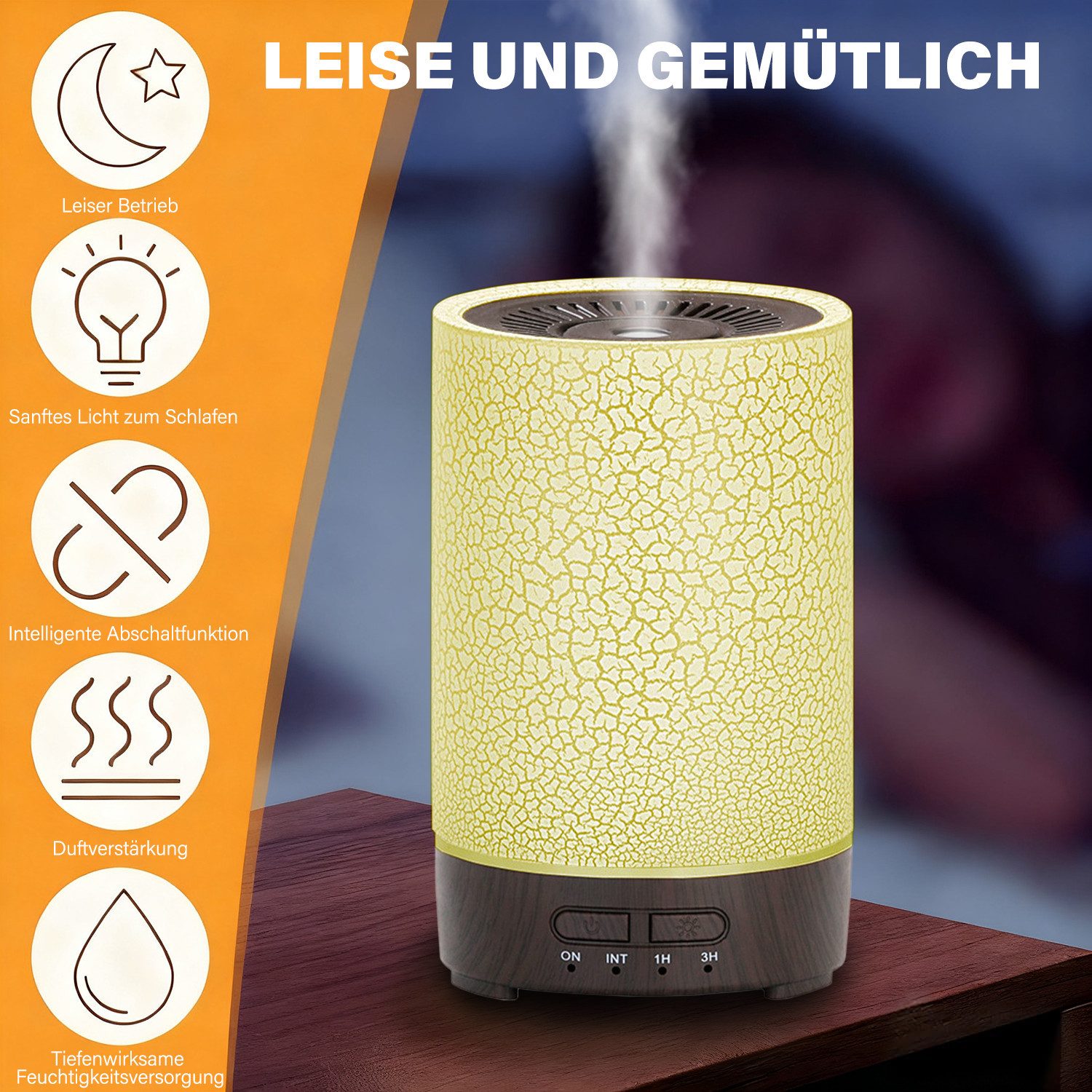 Luftbefeuchter Aroma Diffuser Nachtlicht Multifunktion Ultraschall-Technologie