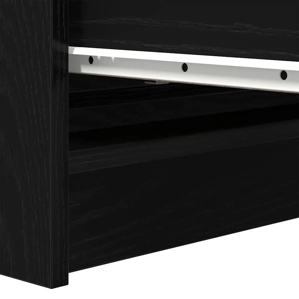 Credenza Rovere Nero 80x35x99 cm in Legno Multistrato