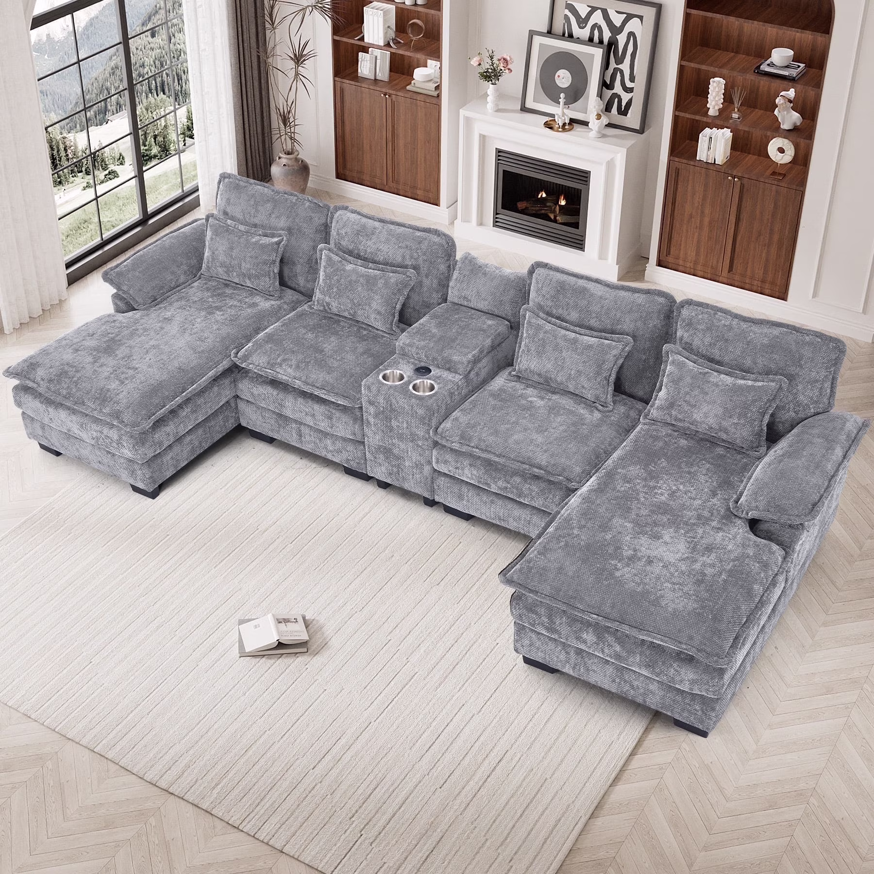 Wiilayok U Shaped Cloud Couch Modular Sectional Sofa 124