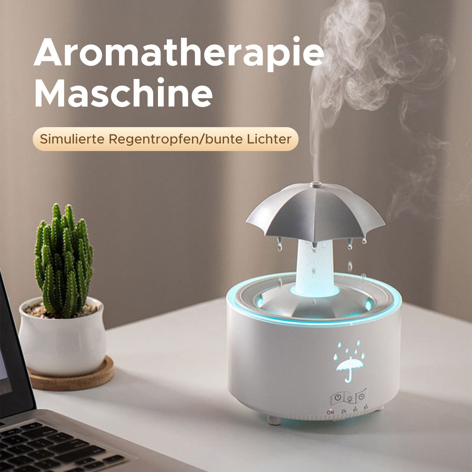 Luftbefeuchter Regenschirm Luftbefeuchter 7-Farben LED Aromatherapie Diffusor